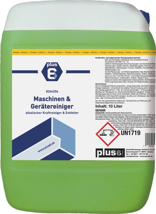 Maschinen- und Gerätereiniger 8266206 Inhalt 10 l Gebindeart Kanister pH-Wert alkalisch