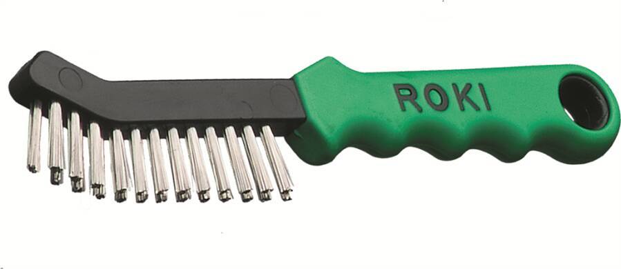 Profi Handbürste Roki 182421 Ausführung Edelstahl, glatt Reihen 2 Drahtstärke 0,35 mm Besatzhöhe 22 mm Länge 225 mm