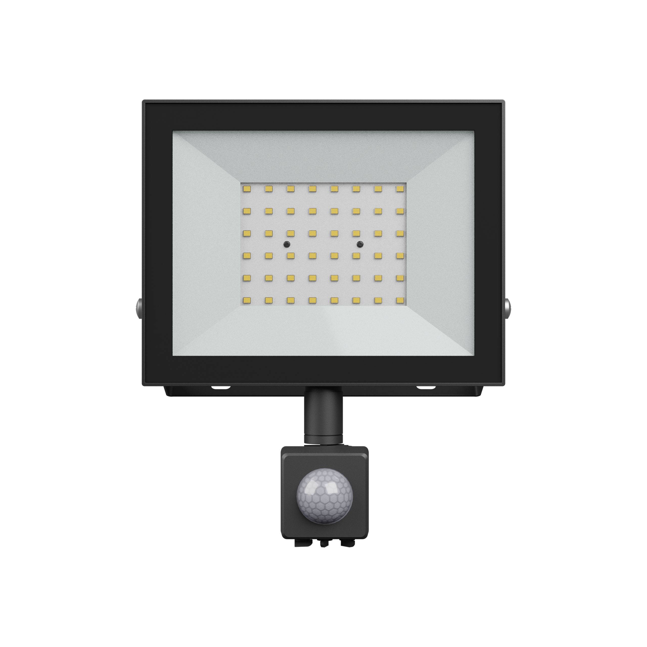 Spectrum LED NOCTIS LUX 4 Fluter 50W Strahler 4300lm schwarz 100° IP44 Neutralweiß 4000K mit Bewegungssensor