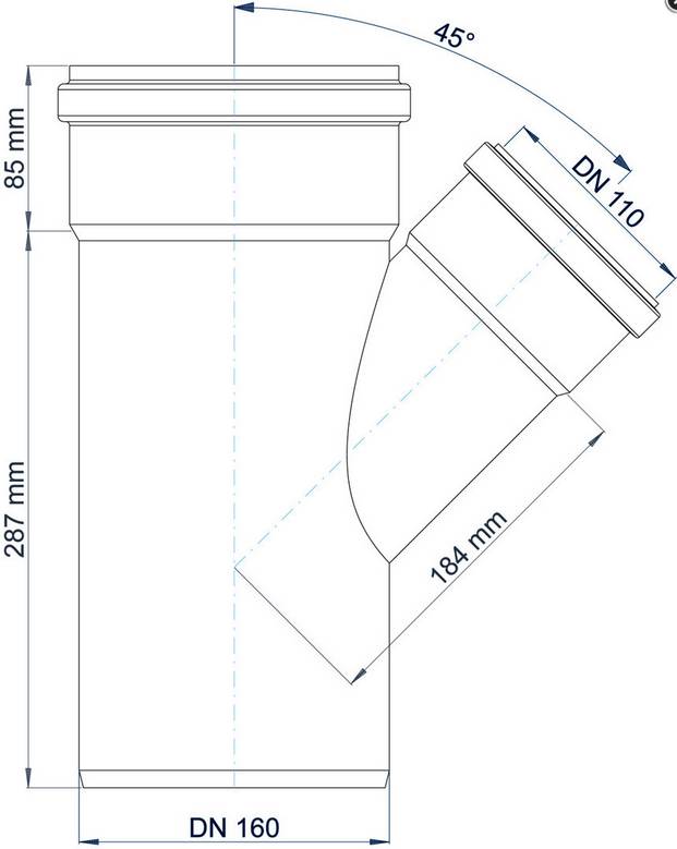 PoloPlast Abzweig PKEA Polo-Kal NG DN 160/110 45Grad