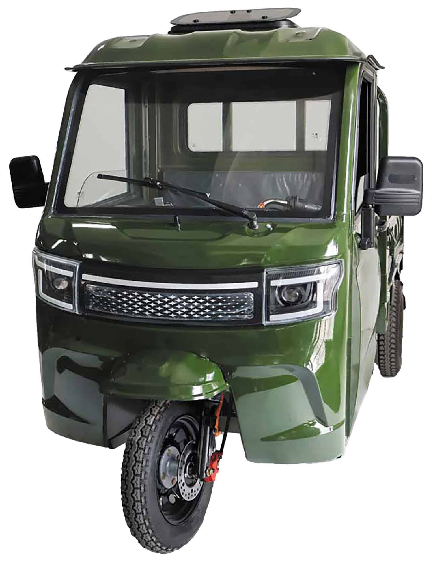 RocknBikes KH1 Grün 45km/ Mokick Version Elektro-Dreirad mit Kabine und manueller Kippmulde mit Straßenzulassung