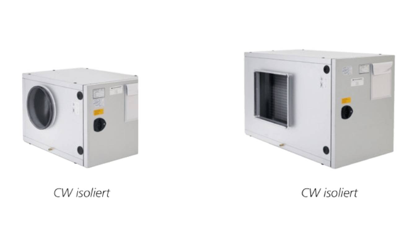 EXHAUSTO CW Kaltwasserregister CW060X12004R0ID, 600 x 1200 mm, rechts, isoliert, METU30