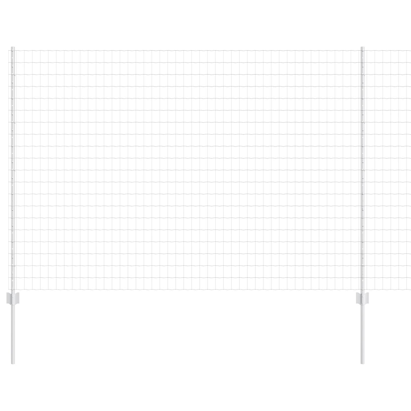 vidaXL Eurozaun mit 10 U-Pfosten Silber 1,5x10 m Stahl