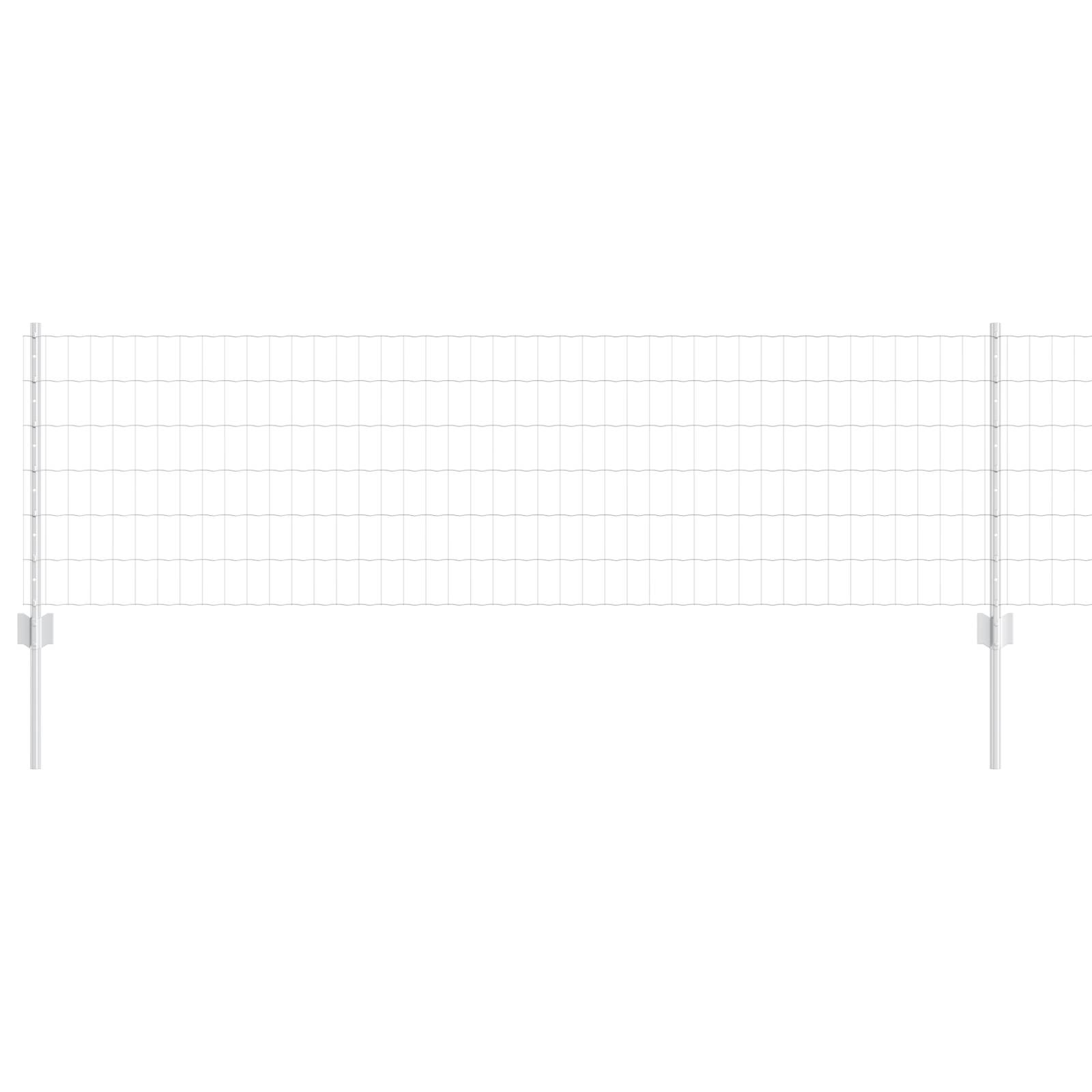 vidaXL Euro Zaun mit 11 U-Pfosten Silber 0,6x25 m Stahl