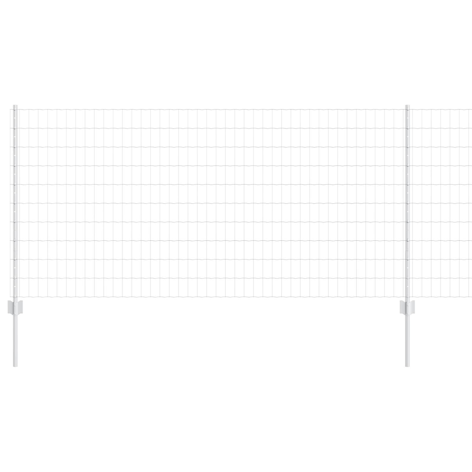 vidaXL Euro Zaun mit 10 U-Pfosten Silber 1x10 m Stahl