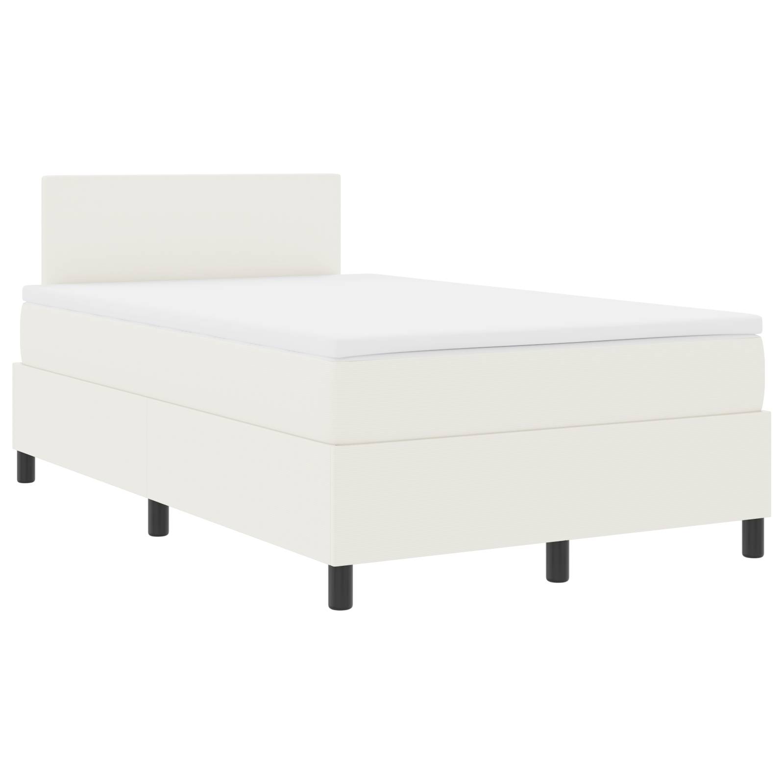 vidaXL Boxspringbett mit Matratze & LED Creme Kleines Doppelbett Cord-Stoff