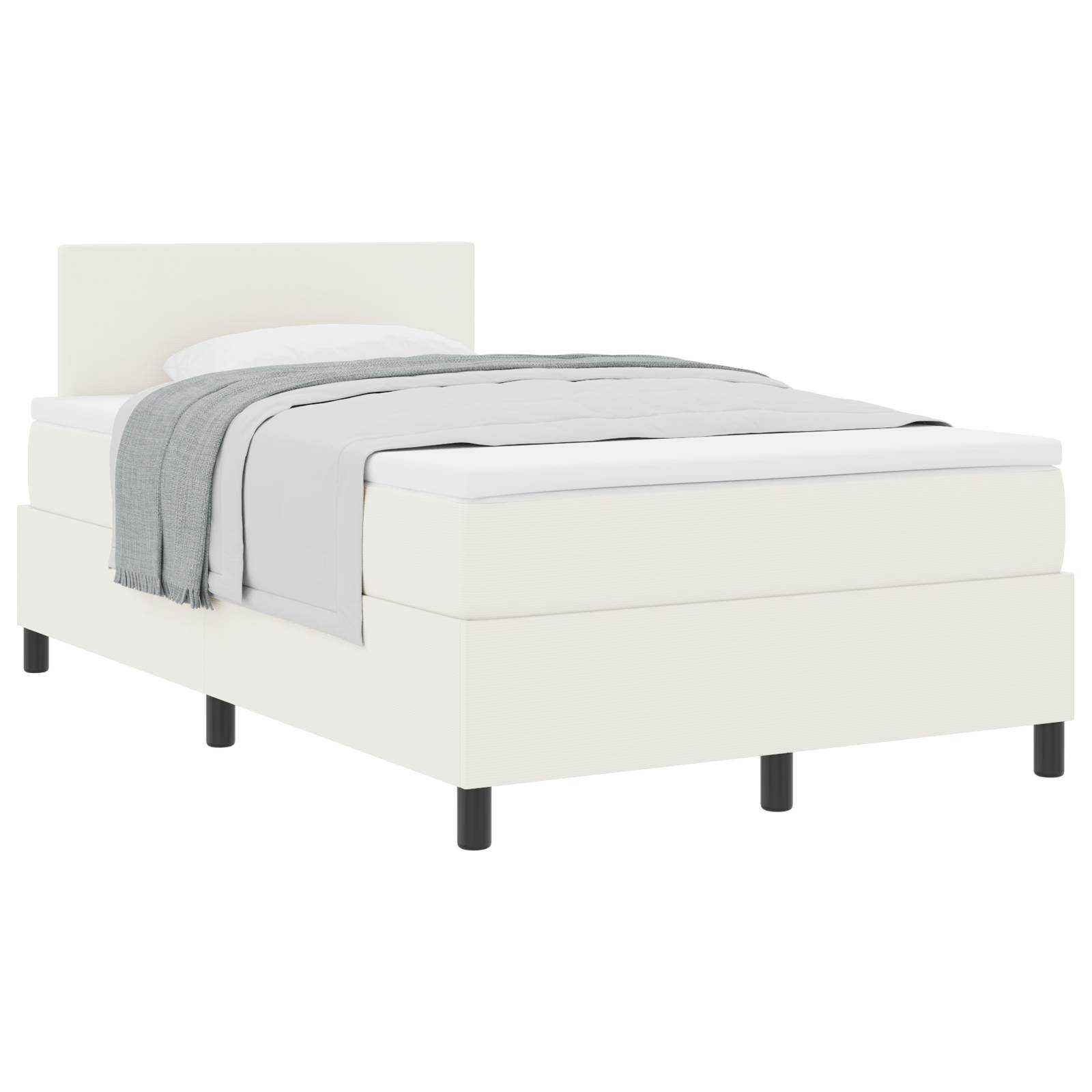 vidaXL Boxspringbett mit Matratzencreme 120x200 cm Corduroy-Stoff