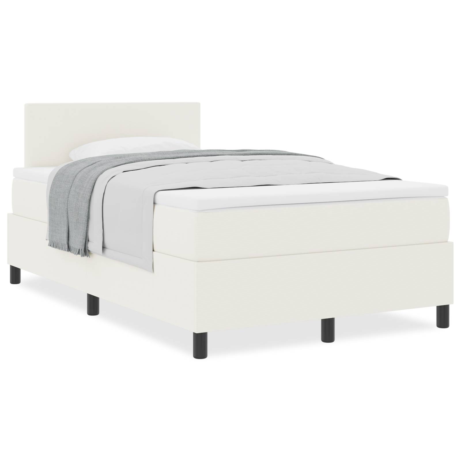 vidaXL Boxspringbett mit Matratzencreme 120x200 cm Corduroy-Stoff