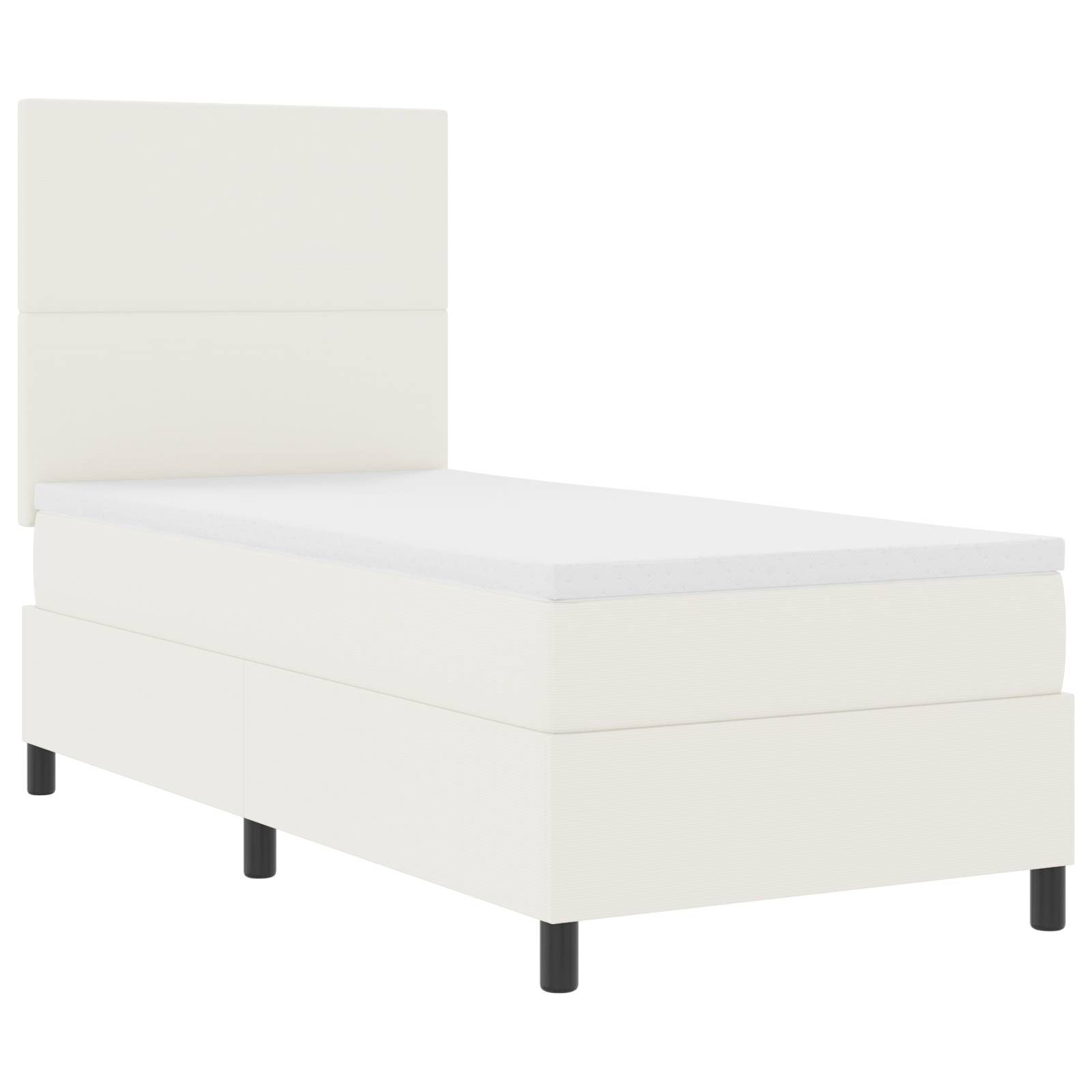 vidaXL Boxspringbett mit Matratze & LED Beige 100x200 cm Cord-Stoff