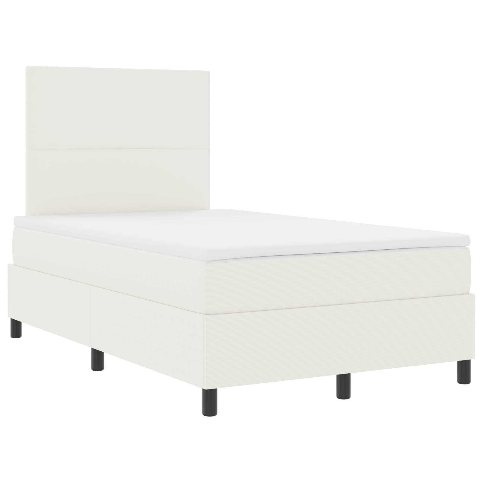 vidaXL Boxspringbett mit Matratze Creme 120x200 cm Cord-Stoff