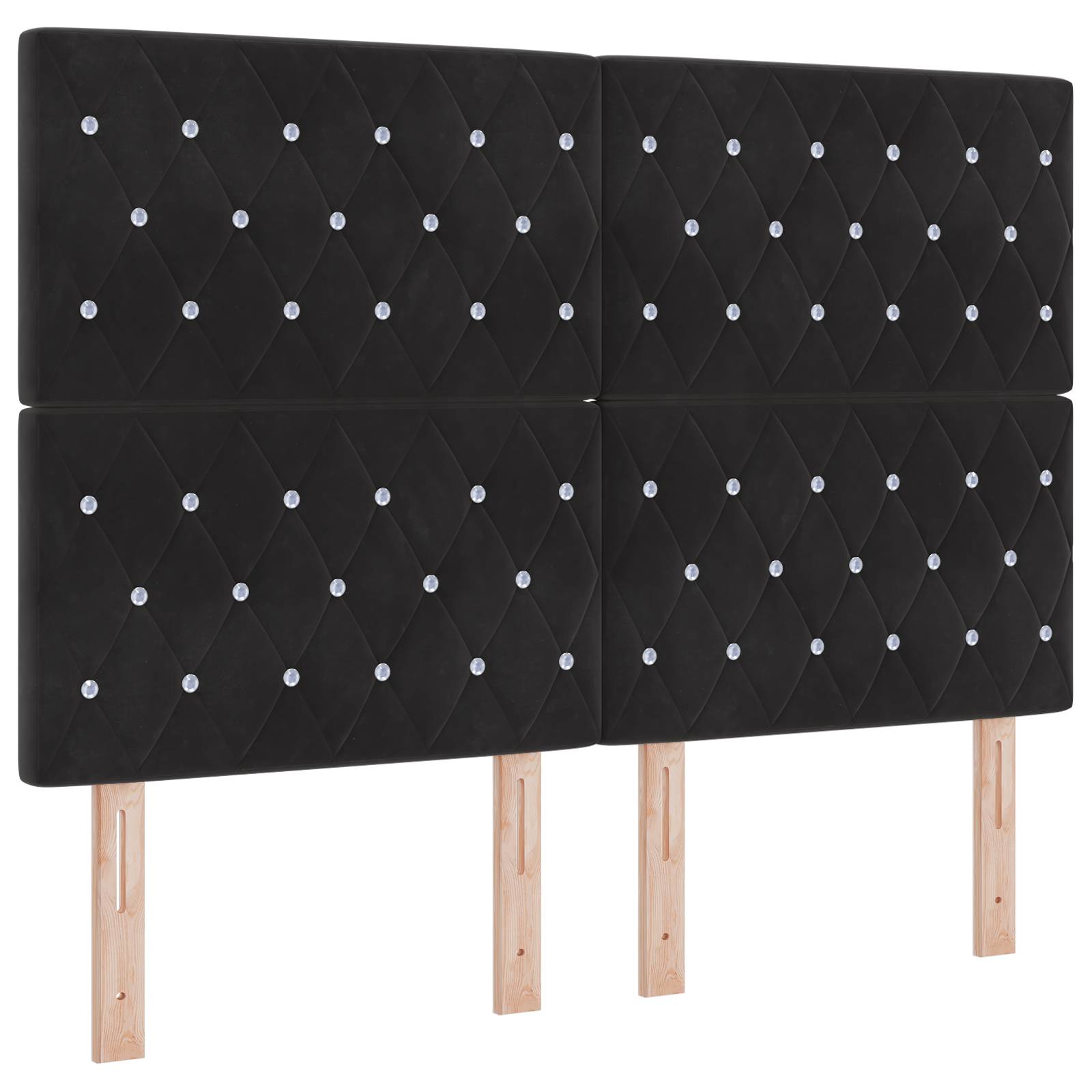 vidaXL Boxspringbett mit Matratze Schwarz 140x200 cm Samt