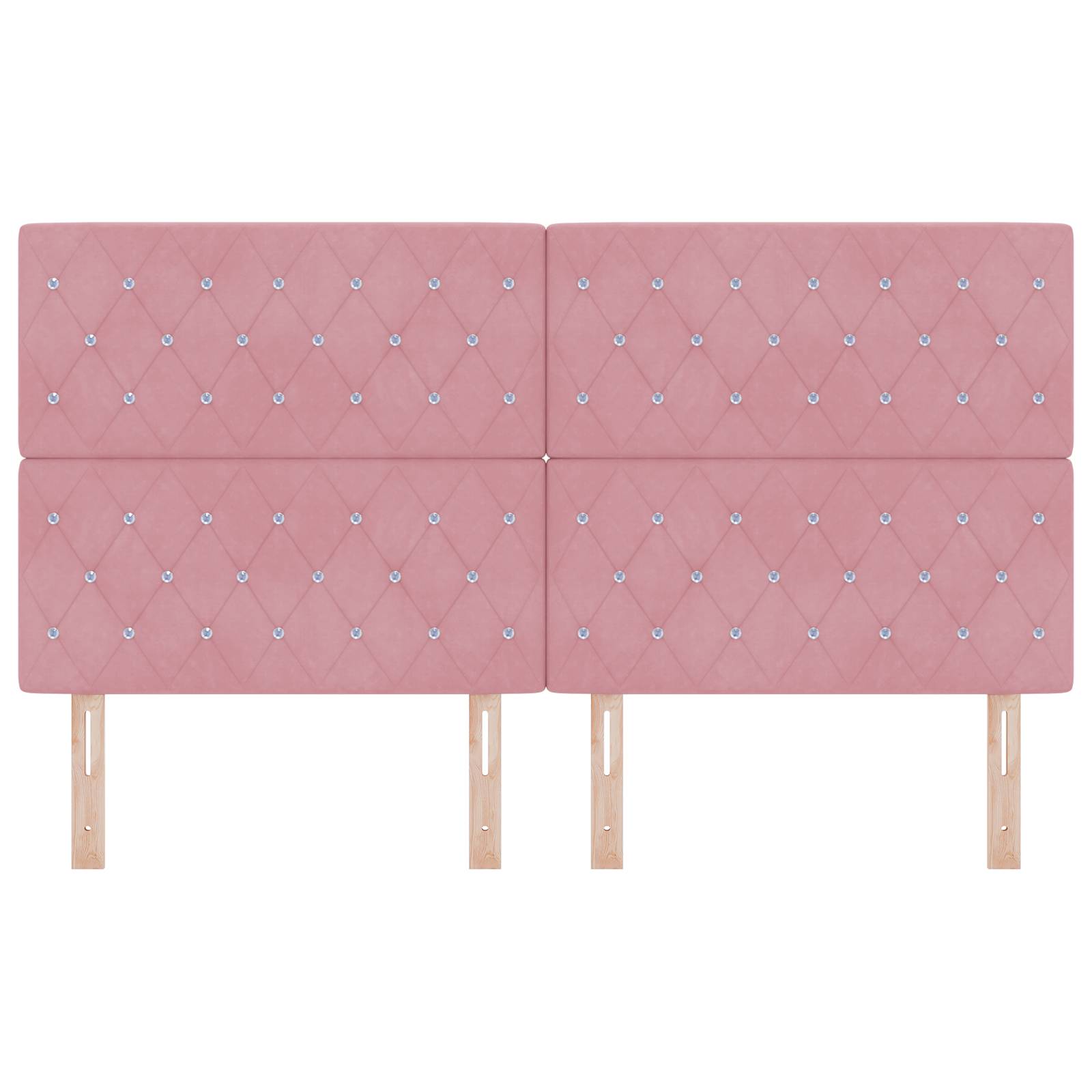 vidaXL Kopfteile mit Kristallknopf Tufted Rosa 180 cm Samt