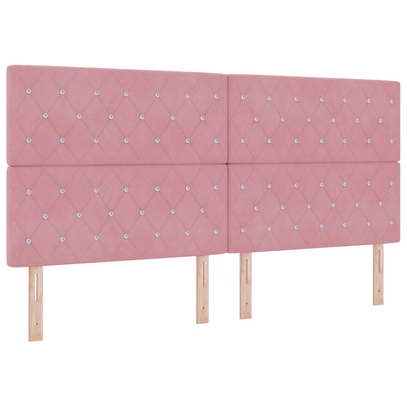 vidaXL LED Kopfteil Rosa 100 cm Samt