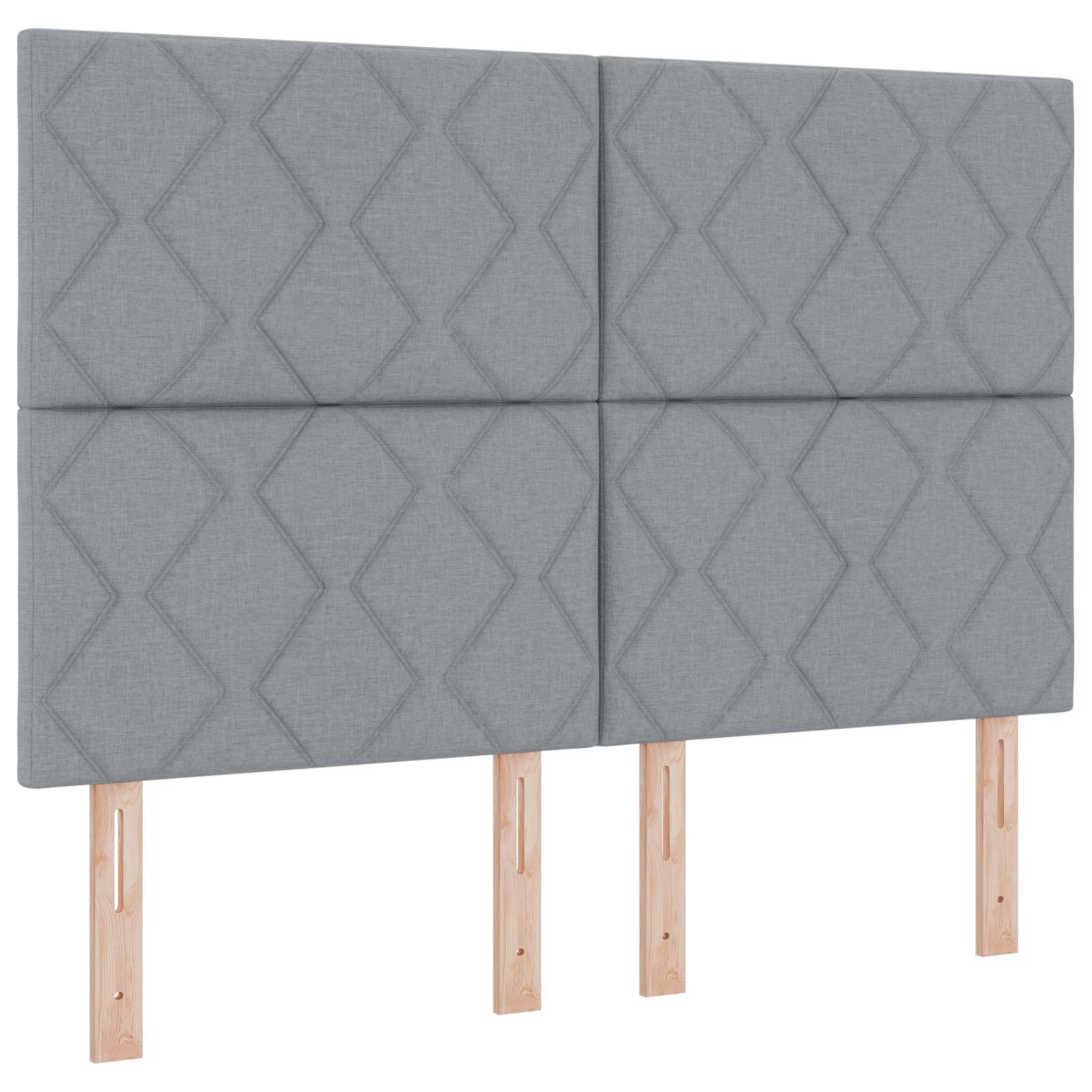 vidaXL Boxspringbett mit Matratze Hellgrau 140x200 cm Stoff