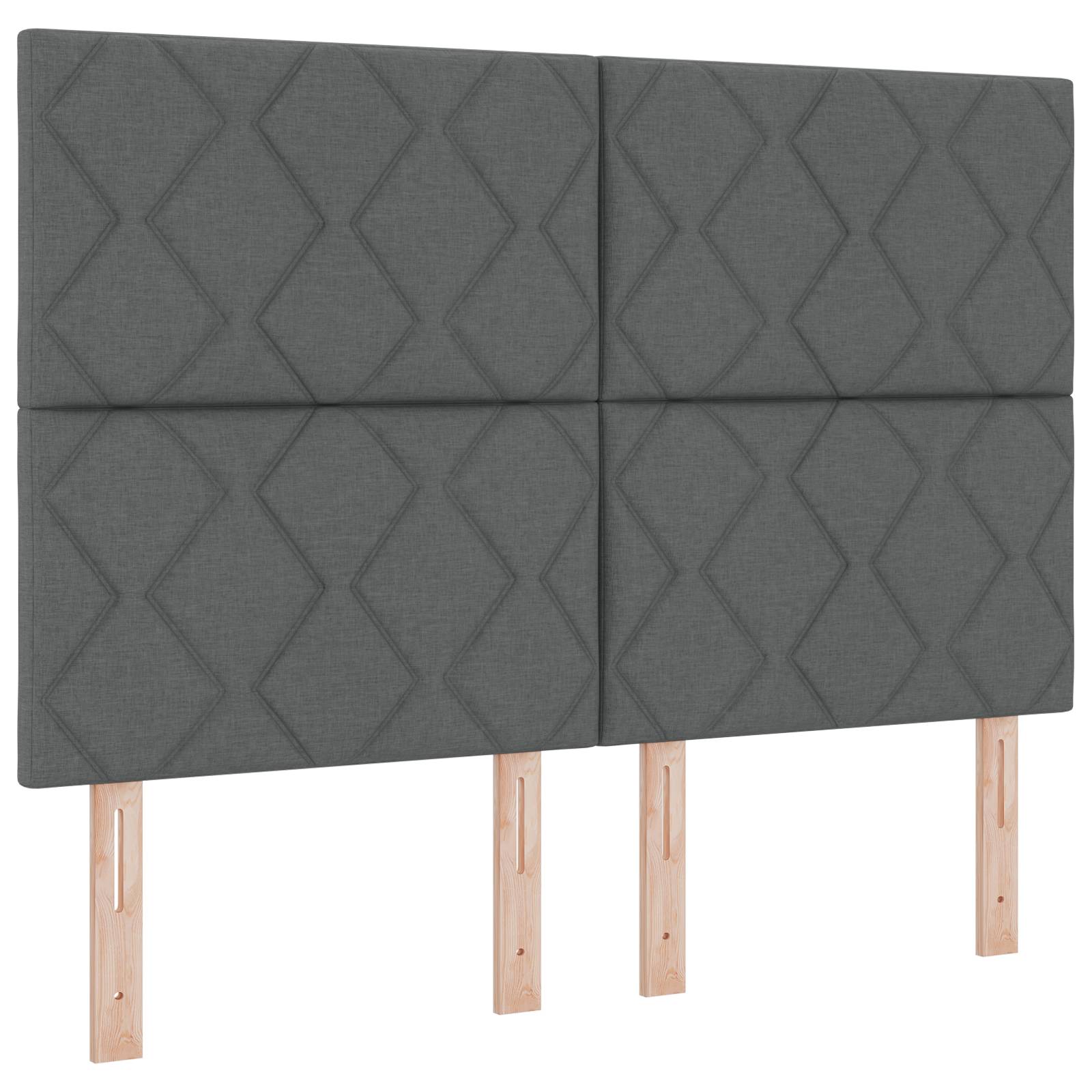 vidaXL Kopfteil Diamantblockdesign Dunkelgrau 140 cm Stoff