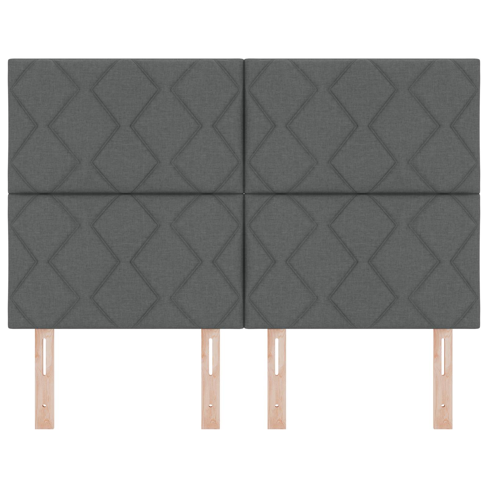 vidaXL Kopfteil Diamantblockdesign Dunkelgrau 140 cm Stoff