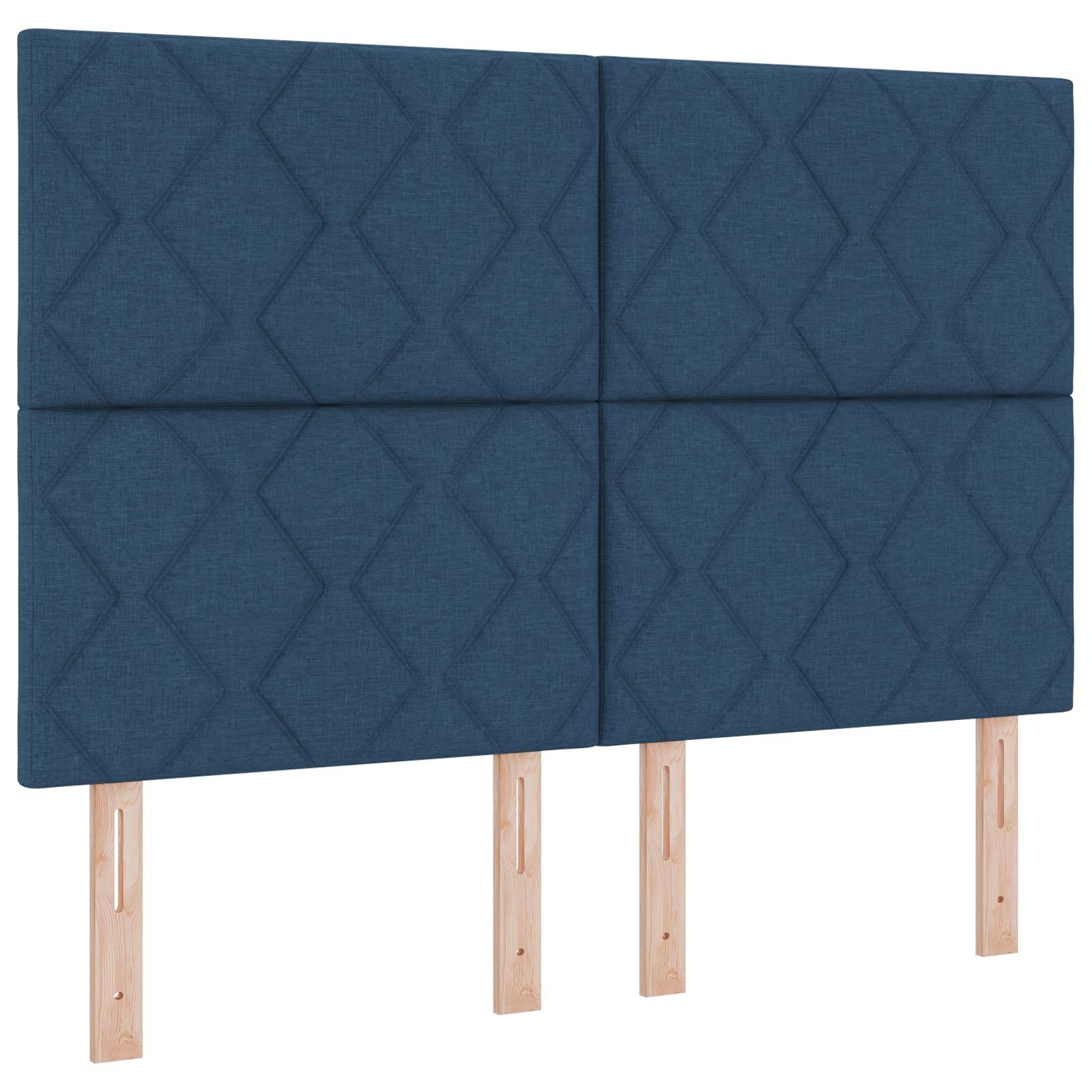 vidaXL Boxspringbett mit Matratze Blau 160x200 cm Stoff