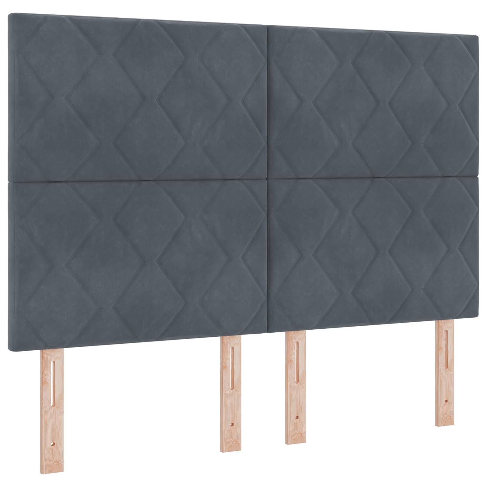 vidaXL Boxspringbett mit Matratze Dunkelgrau 160x200 cm Samt