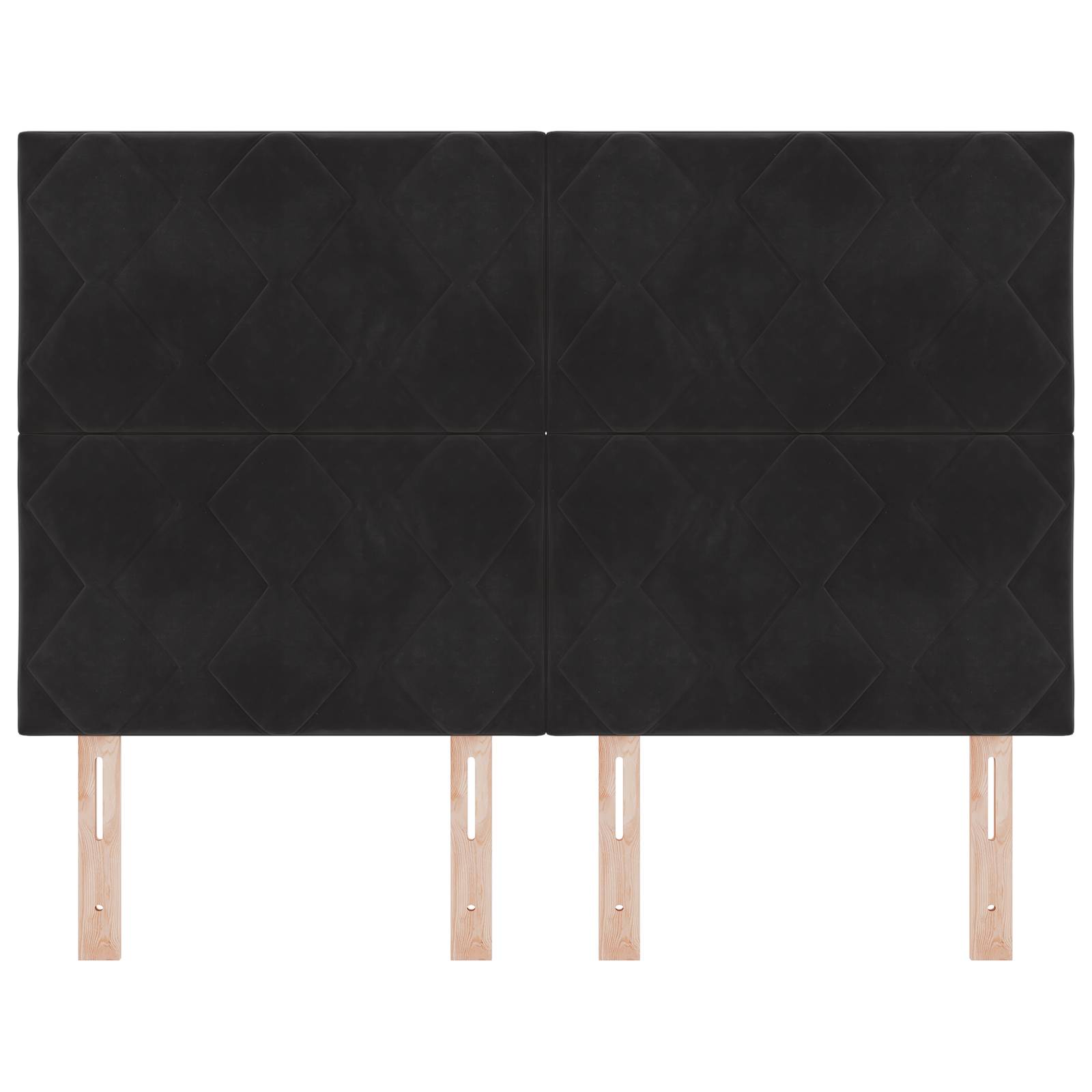 vidaXL LED Kopfteil Diamantblock Design Schwarz 144 cm Samt