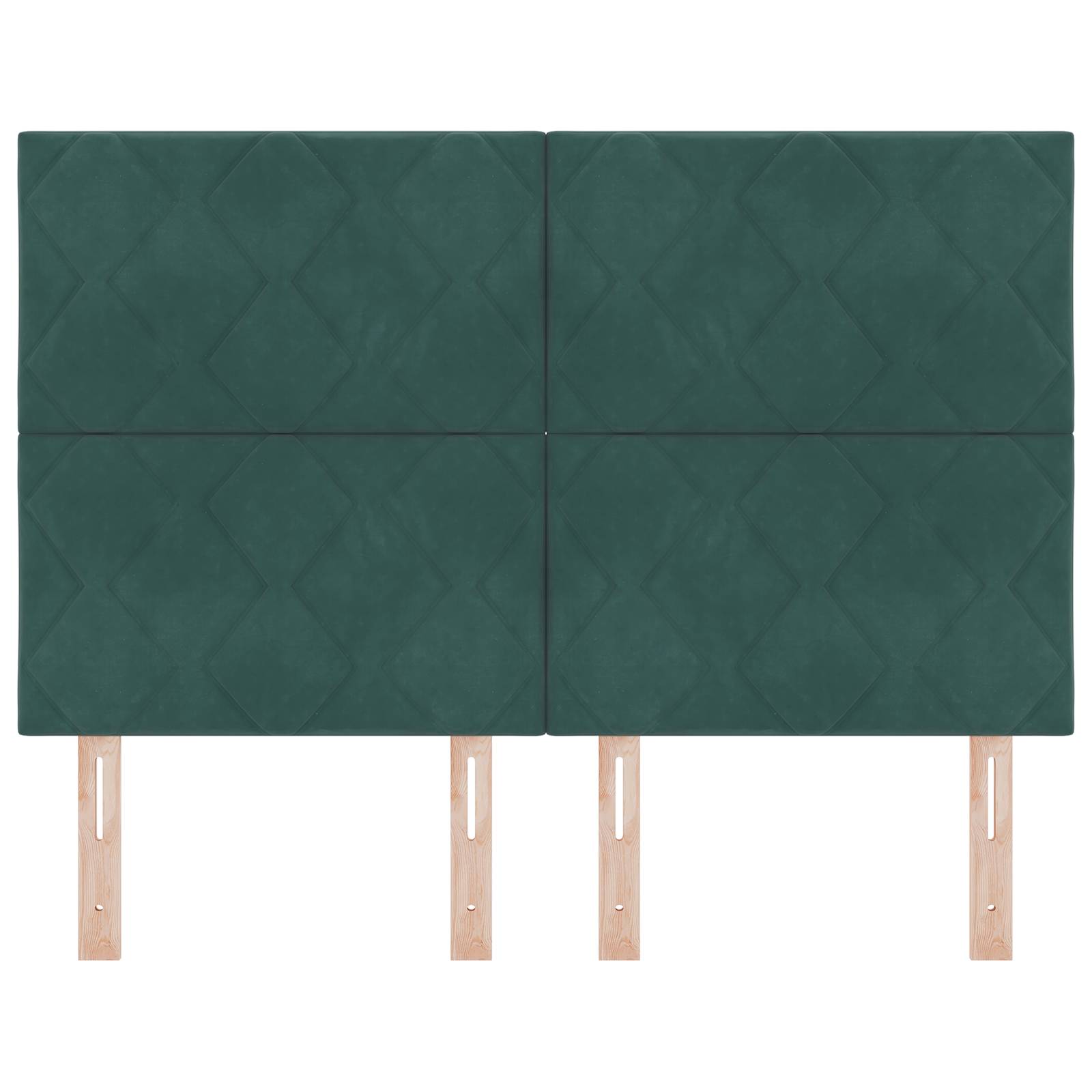 vidaXL LED Kopfteil mit Diamantblock Design Dunkelgrün 160 cm Samt