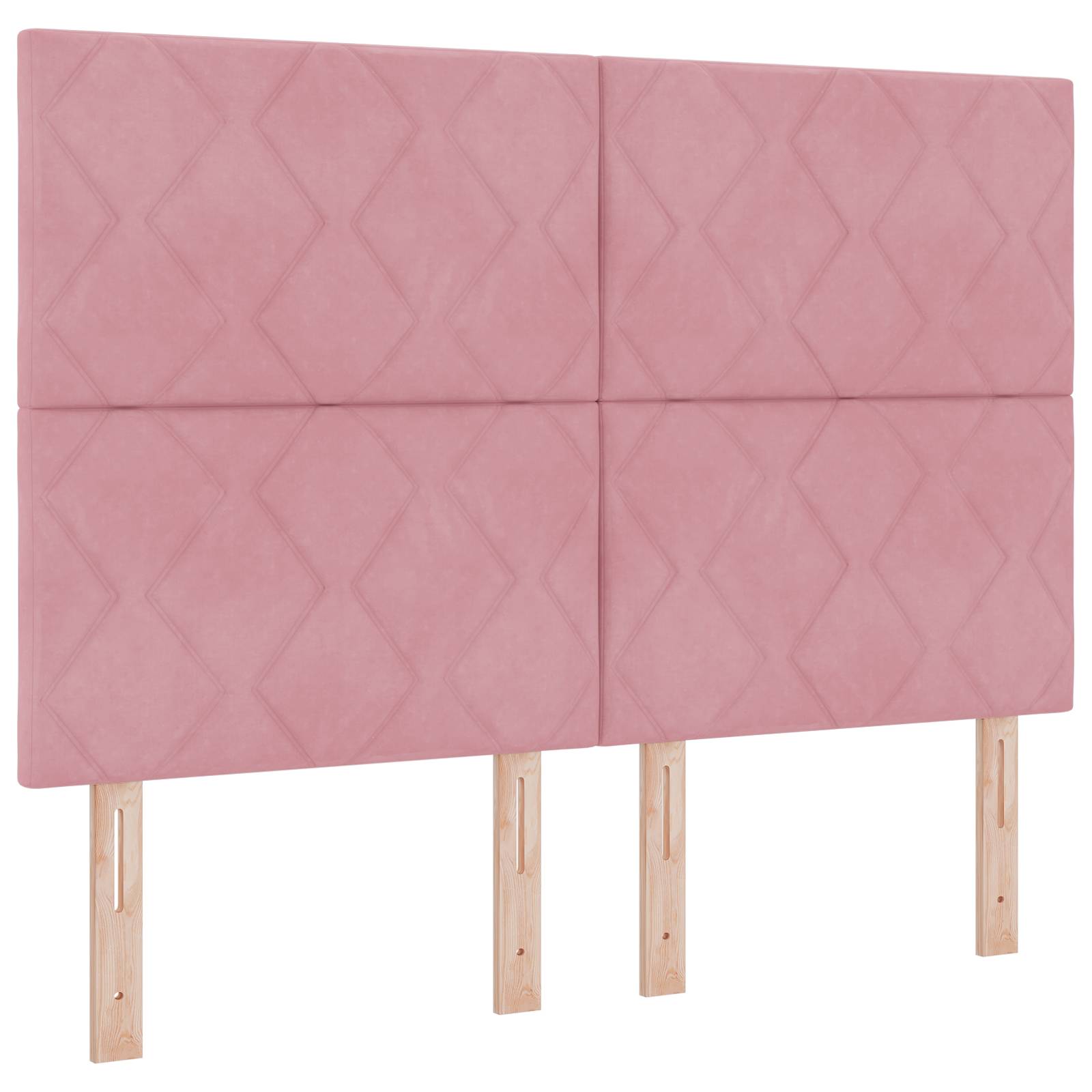 vidaXL LED Kopfteil Diamantblock Design Rosa 160 cm Samt