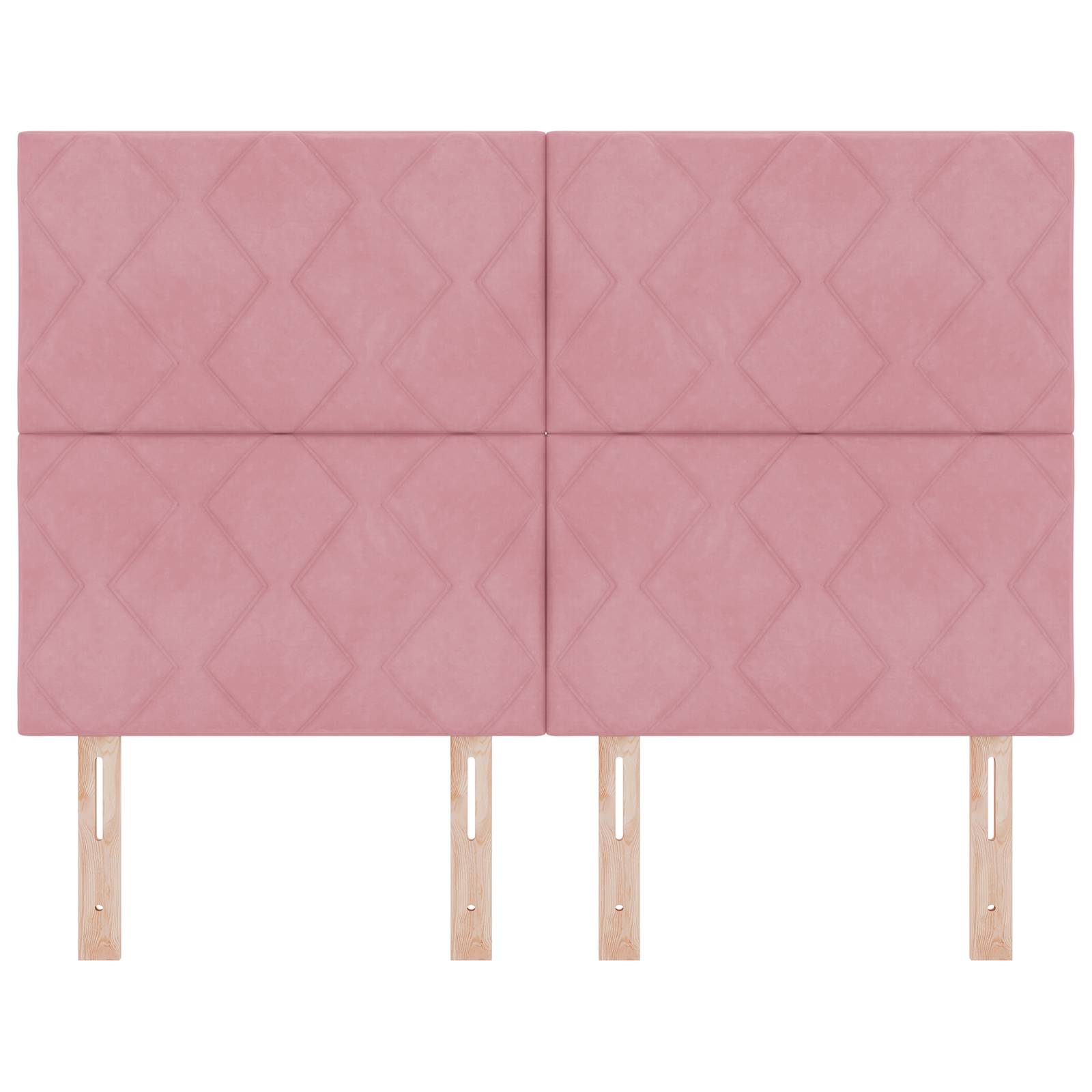 vidaXL LED Kopfteil Diamantblock Design Rosa 160 cm Samt