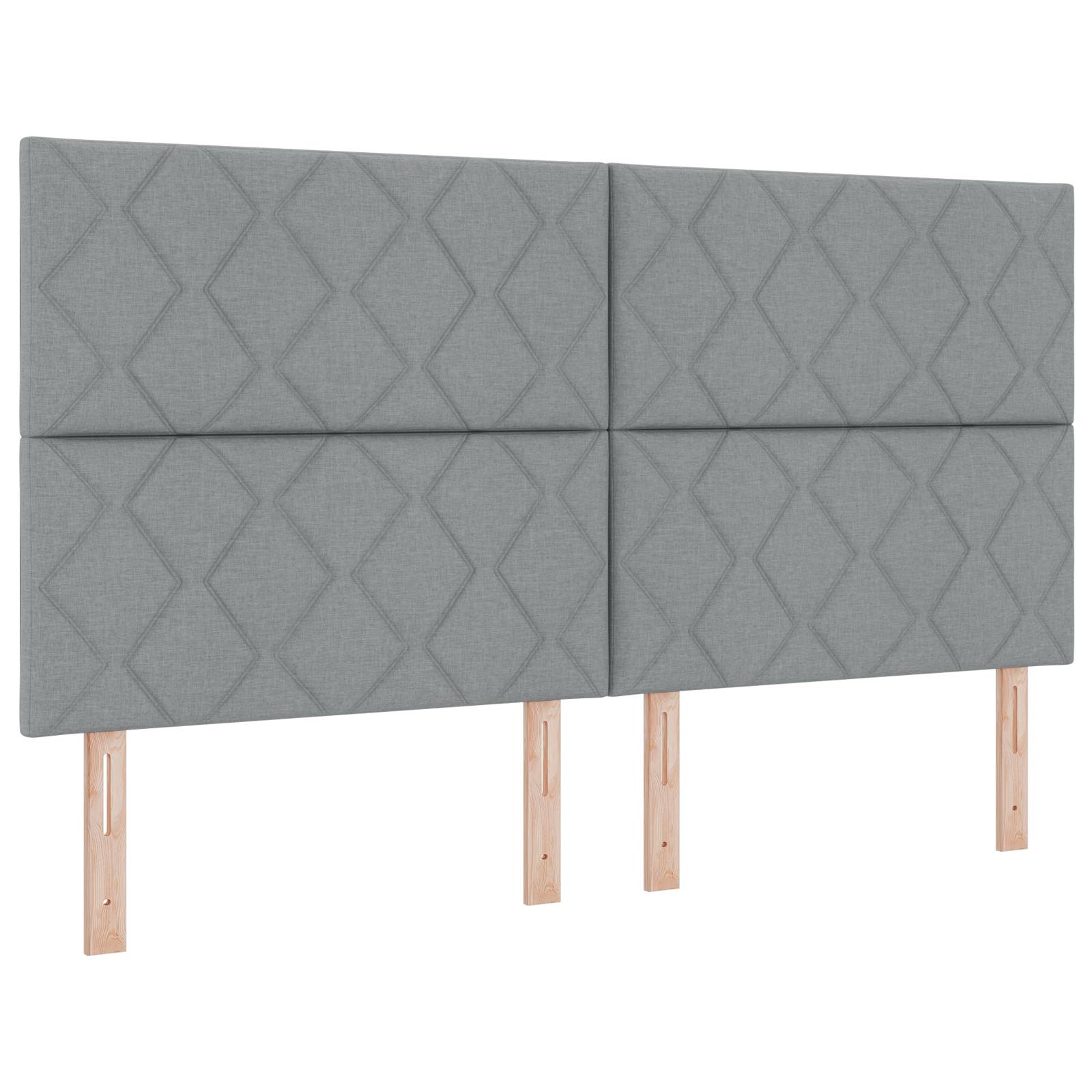 vidaXL Boxspringbett mit Matratze & LED Licht Grau 180x200 cm Stoff