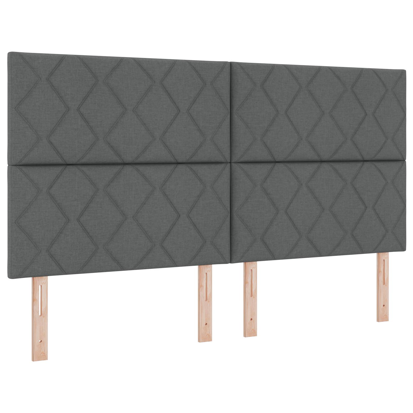 vidaXL LED Kopfteil Rautenmuster Dunkelgrau 180 cm Stoff