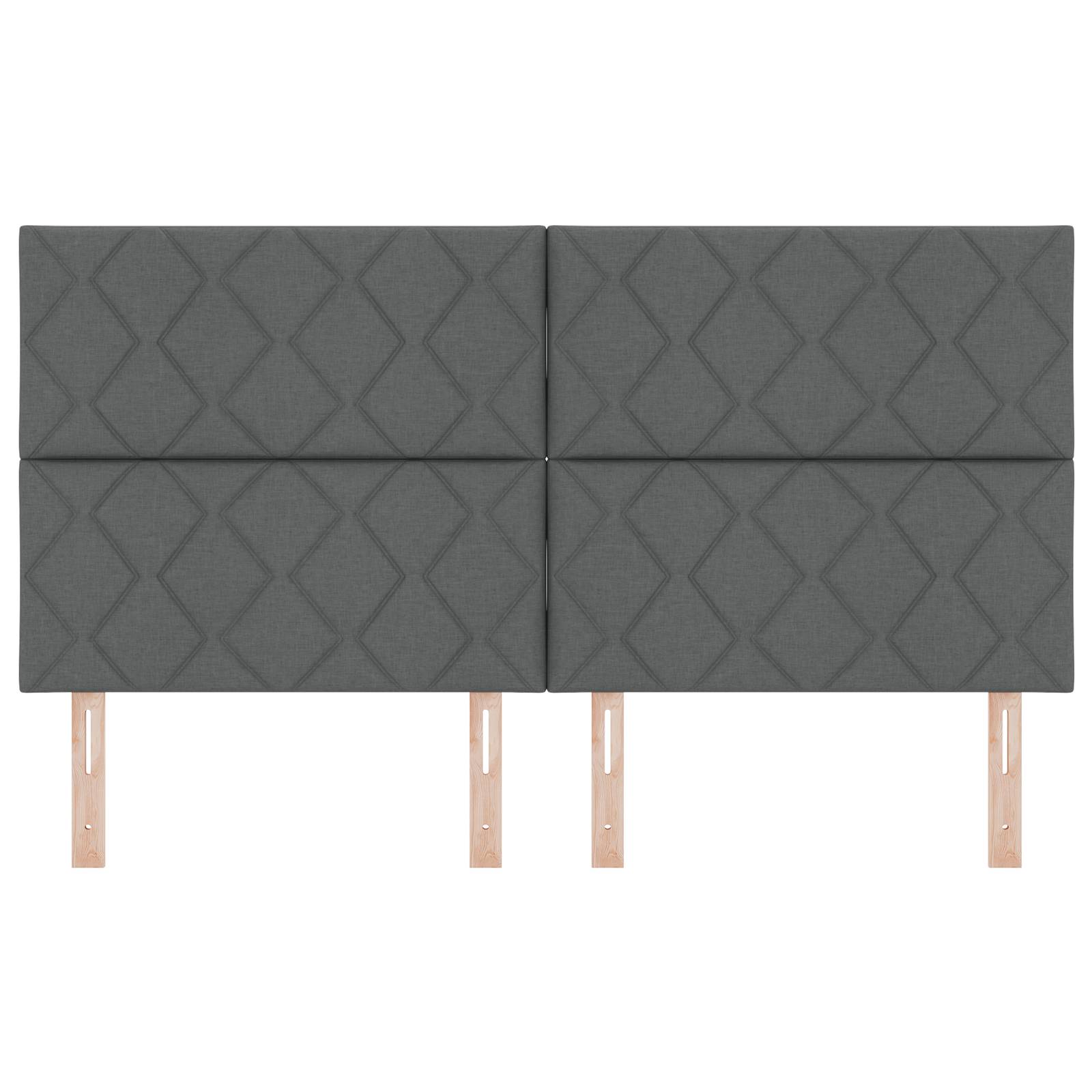 vidaXL LED Kopfteil Rautenmuster Dunkelgrau 180 cm Stoff