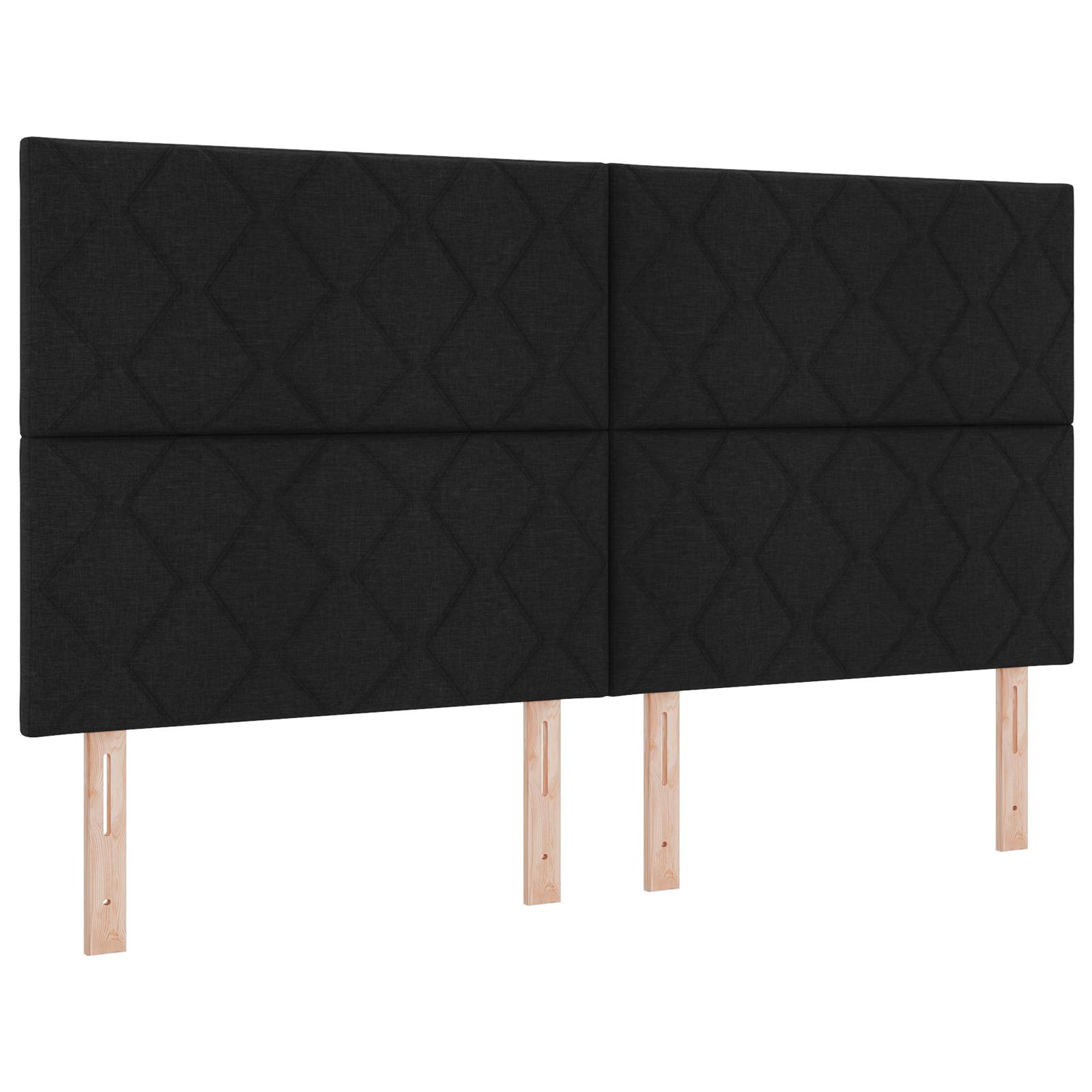 vidaXL Boxspringbett mit Matratze Schwarz Super-King Stoff
