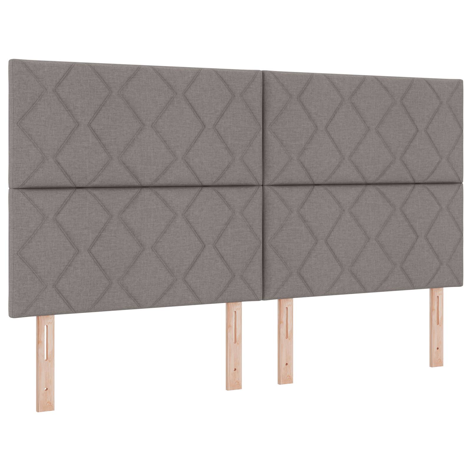 vidaXL Boxspringbett mit Matratze & LED Taupe 180x200 cm Stoff