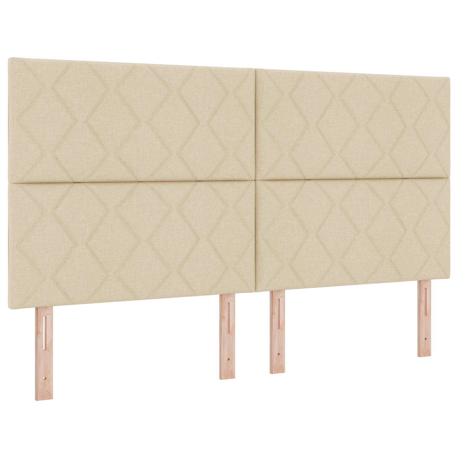 vidaXL Boxspringbett mit Matratze & LED in Creme - 180 x 200 cm Stoff
