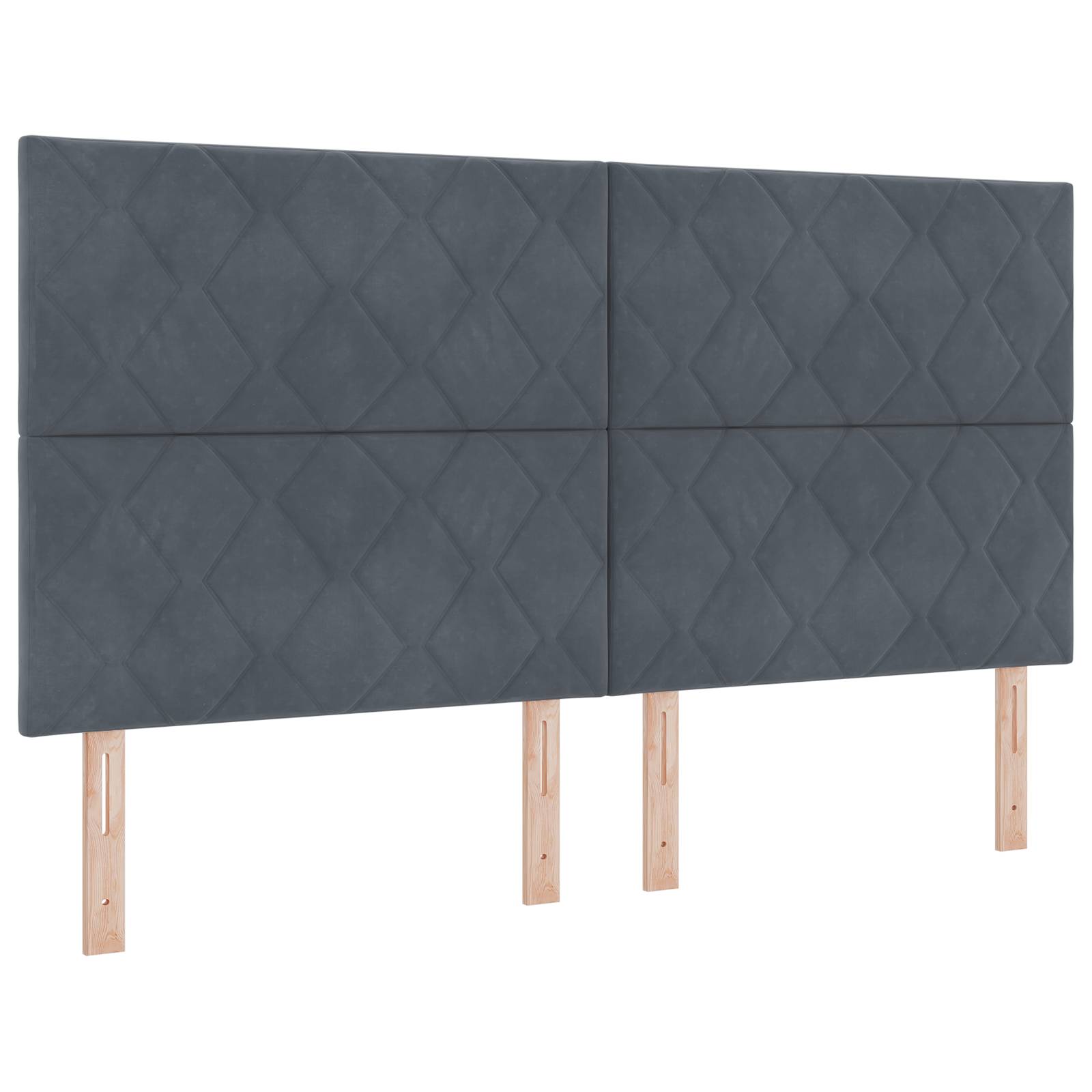 vidaXL Kopfteil aus dunkelgrauem Samt mit Diamantblock-Design 180 cm