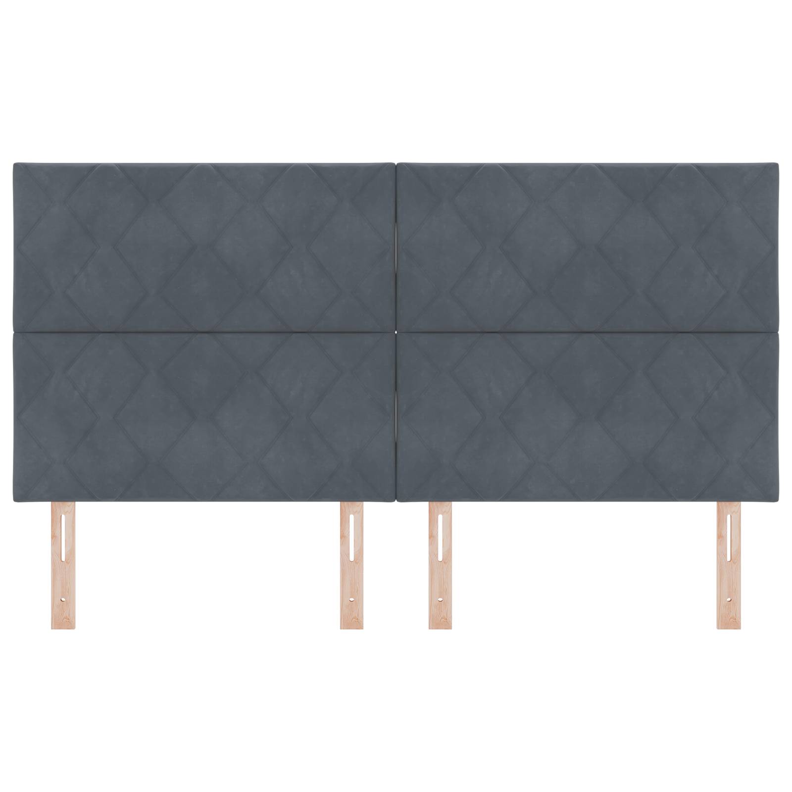 vidaXL Kopfteil aus dunkelgrauem Samt mit Diamantblock-Design 180 cm