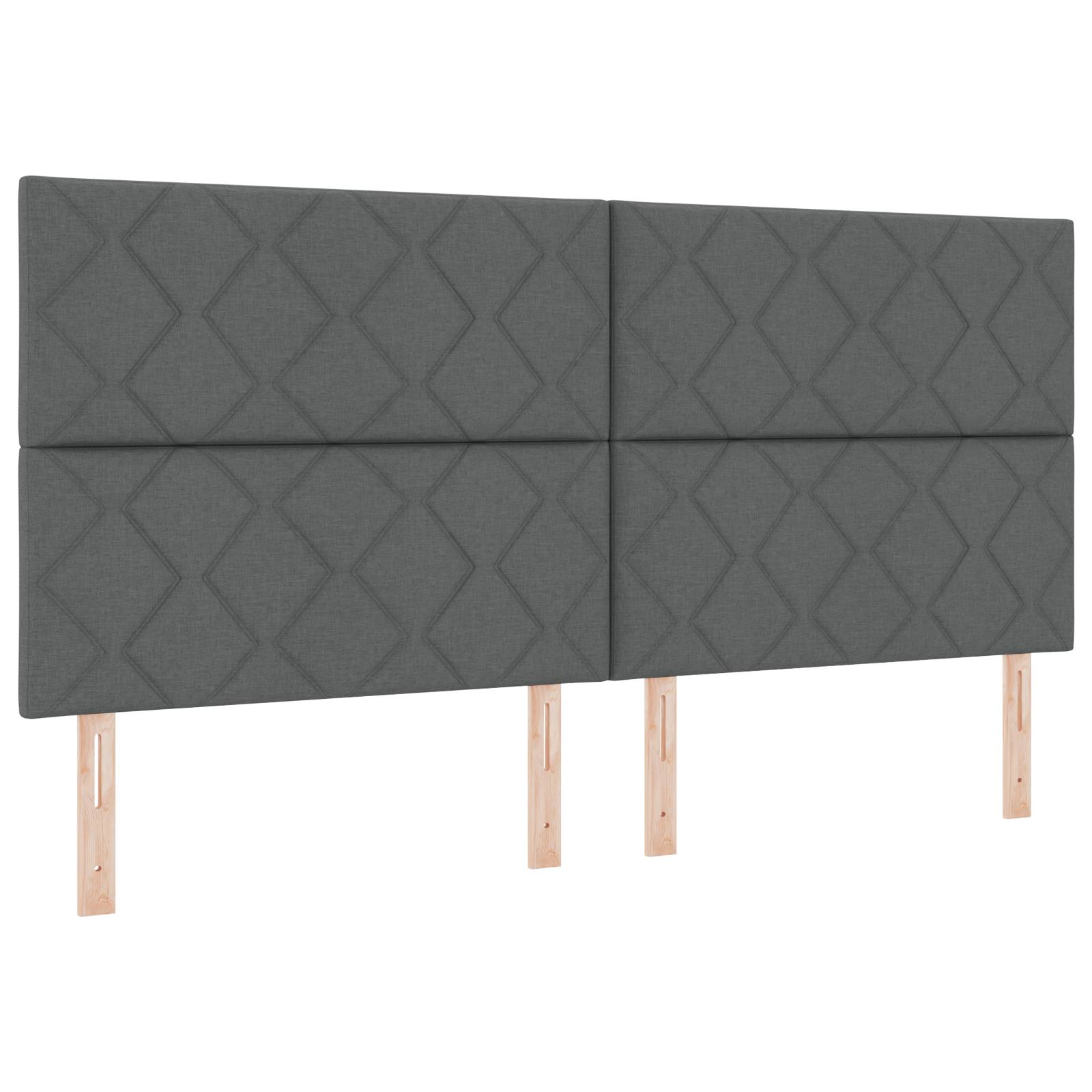 vidaXL Boxspringbett mit Matratze Dunkelgrau 200x200 cm Stoff