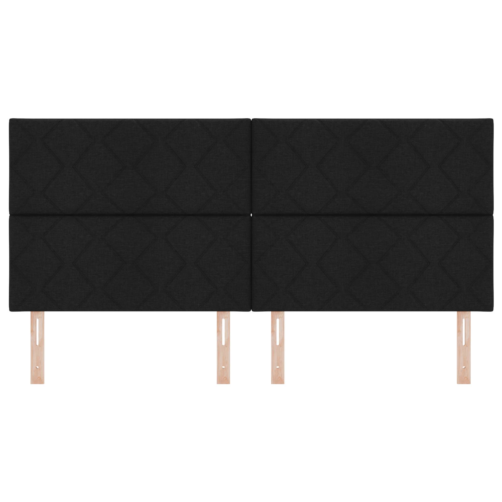vidaXL Kopfteil mit Diamantblockdesign Schwarz 200 cm Stoff
