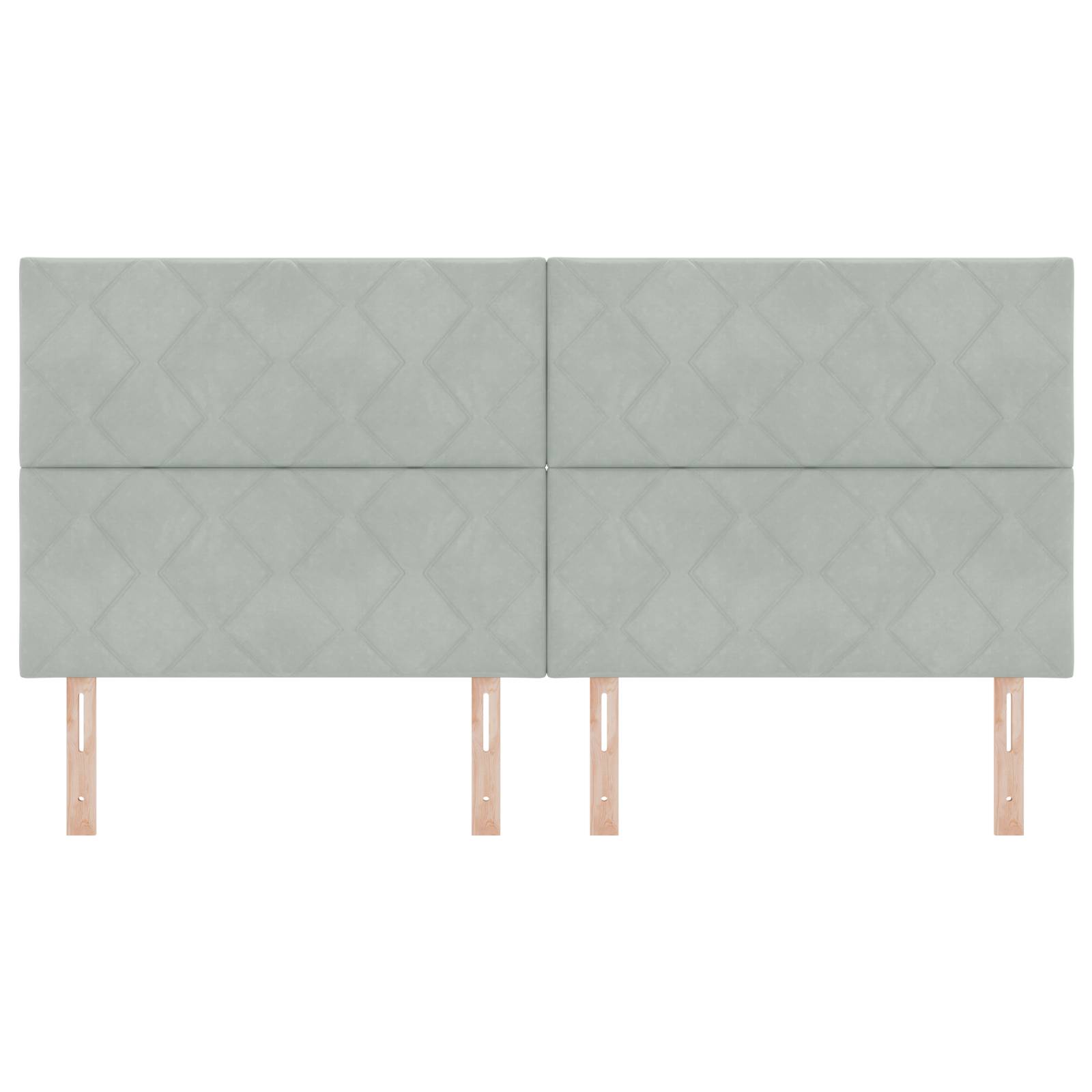 vidaXL Kopfteil mit Diamantblock-Design Hellgrau 200 cm Samt