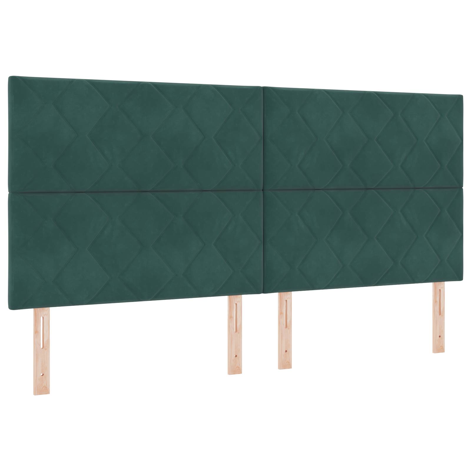 vidaXL Boxspringbett mit Matratze Dunkelgrün 200x200 cm Samt