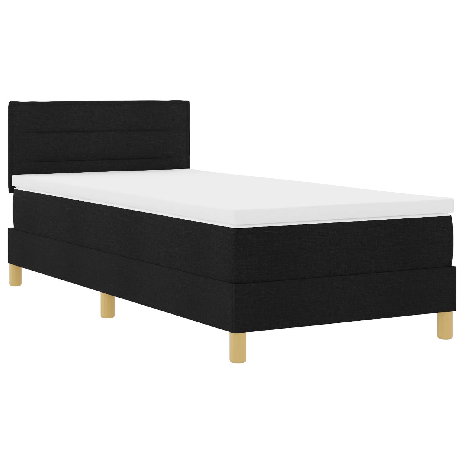 vidaXL Boxspringbett mit Matratze & LED Schwarz 80x200 cm Stoff