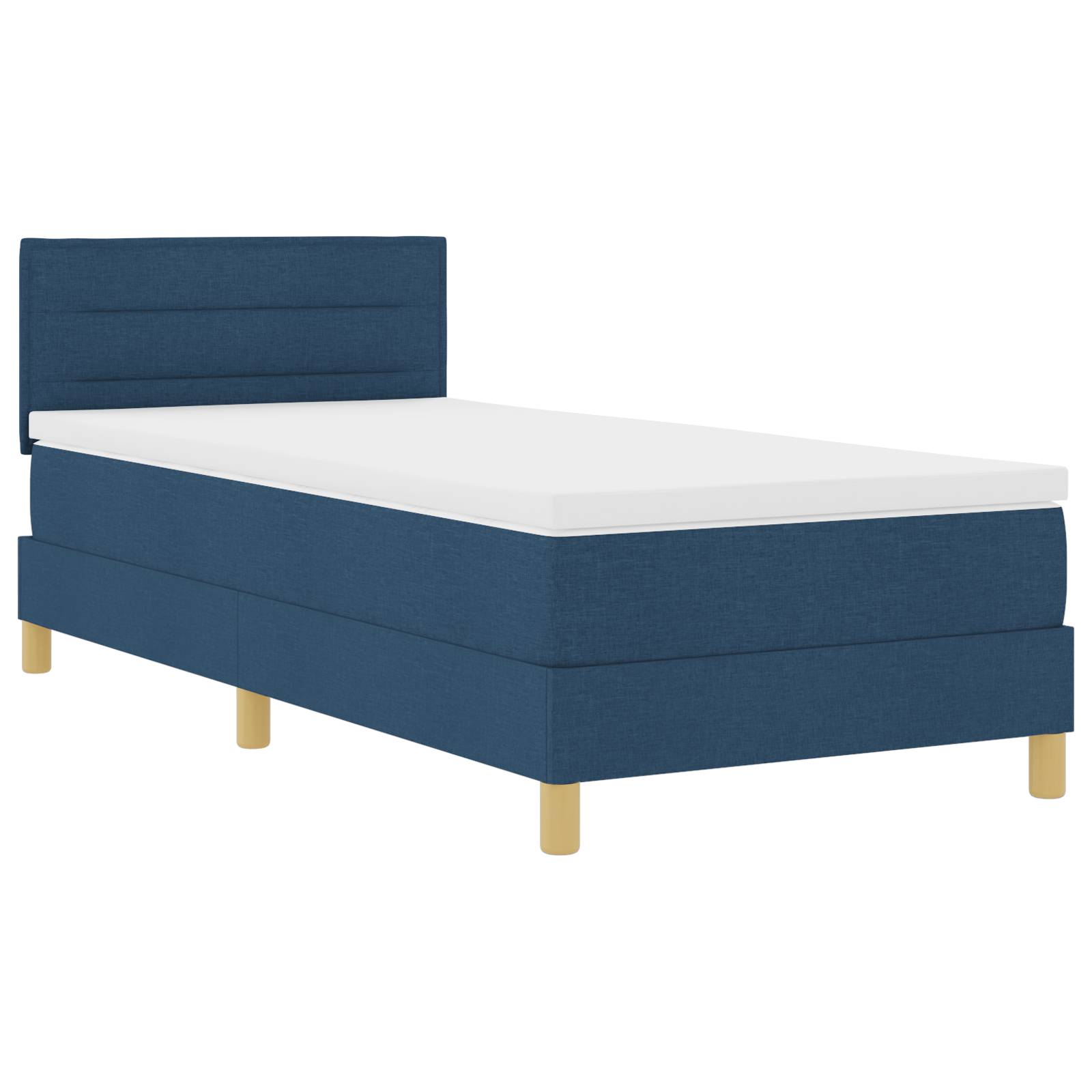 vidaXL Boxspringbett mit Matratze Blau 80x200 cm Stoff