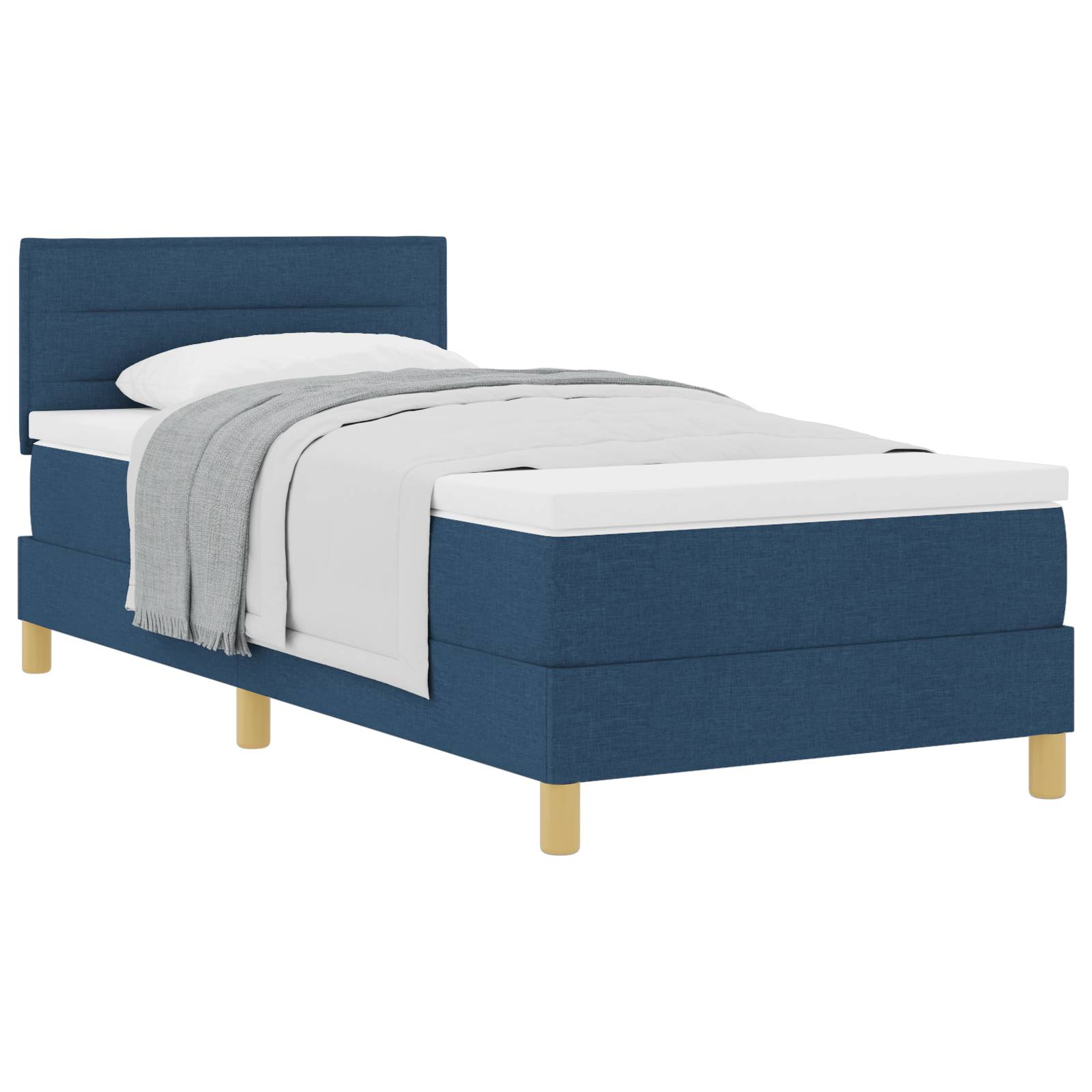 vidaXL Boxspringbett mit Matratze Blau 80x200 cm Stoff