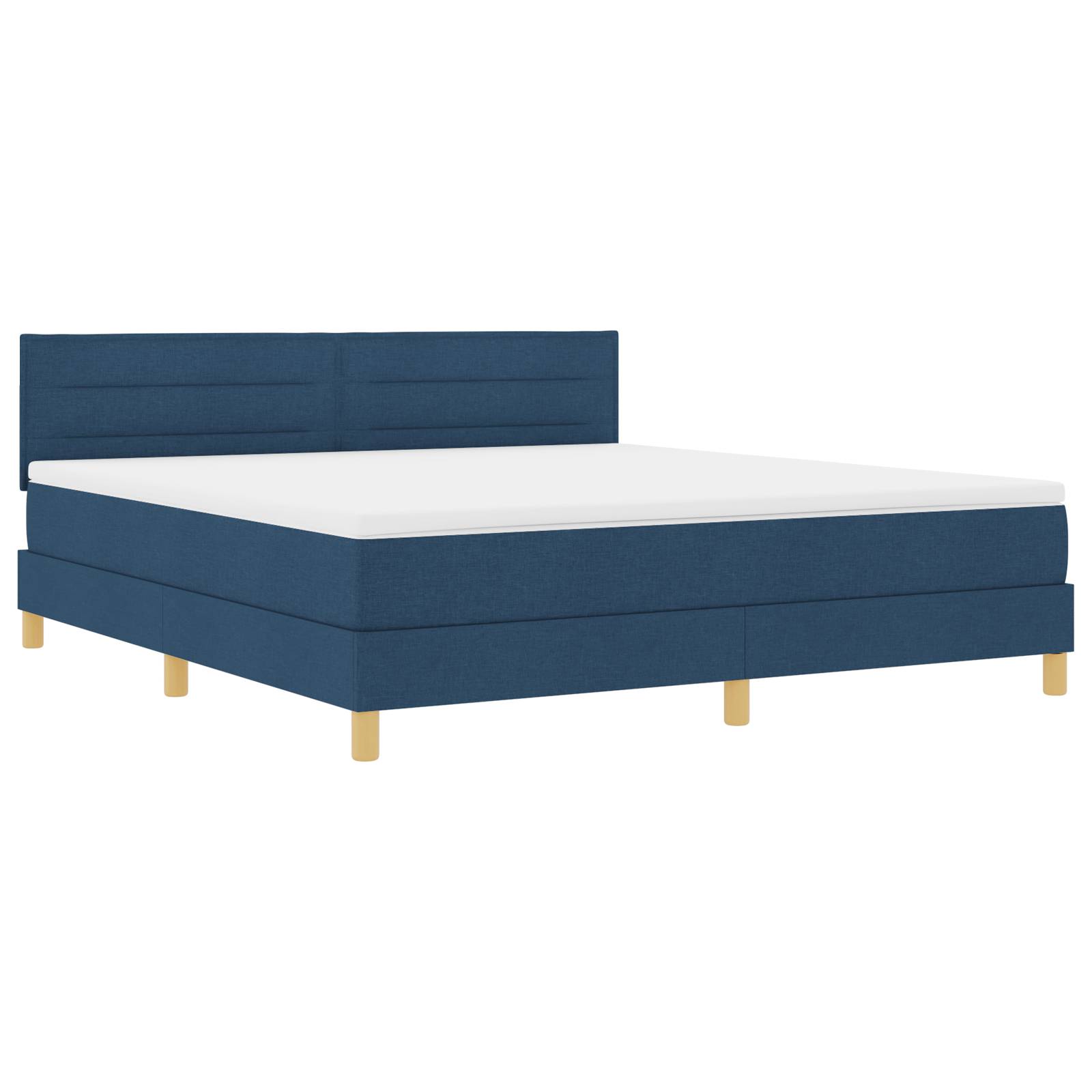vidaXL Boxspringbett mit Matratze & LED Blau 180x200 cm Stoff