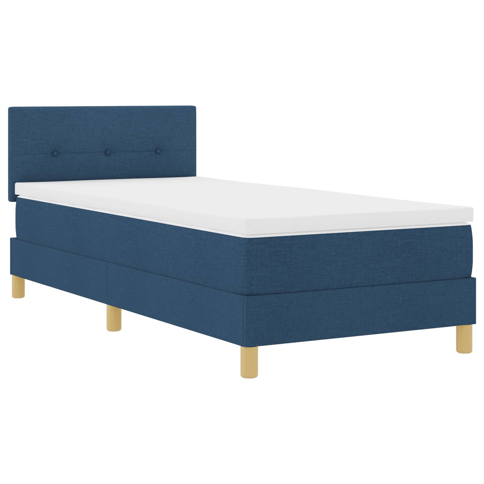 vidaXL Boxspringbett mit Matratze Blau 100x200 cm Stoff