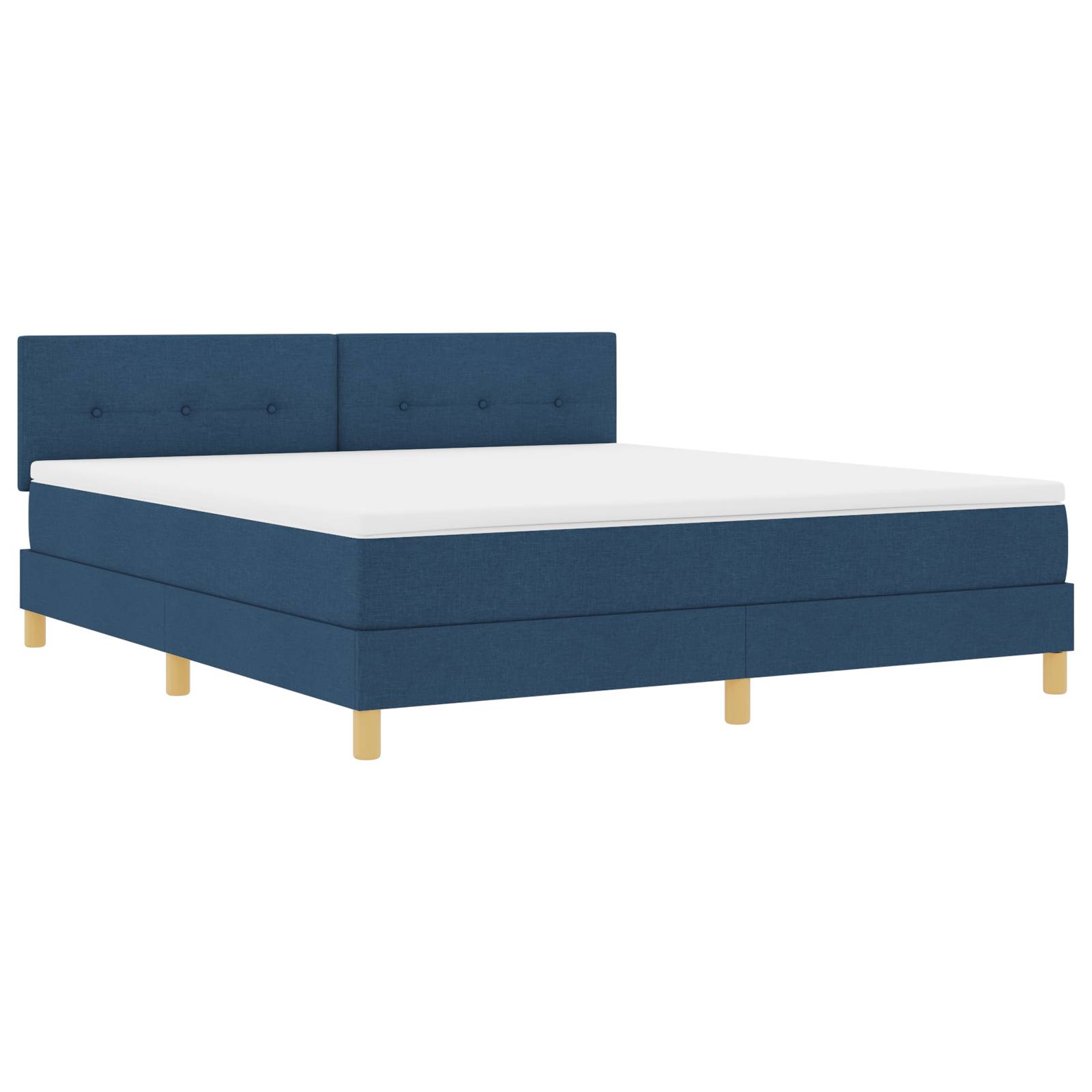 vidaXL Boxspringbett mit Matratze Blau 180x200 cm Stoff