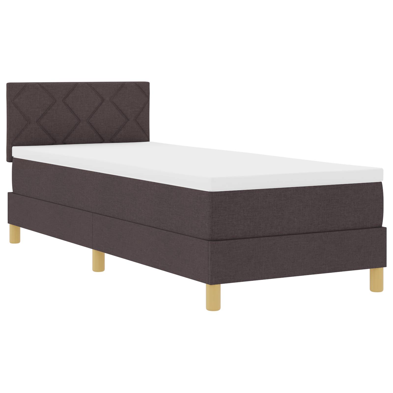 vidaXL Boxspringbett mit Matratze &amp; LED Dunkelbraun 80x200 cm Stoff