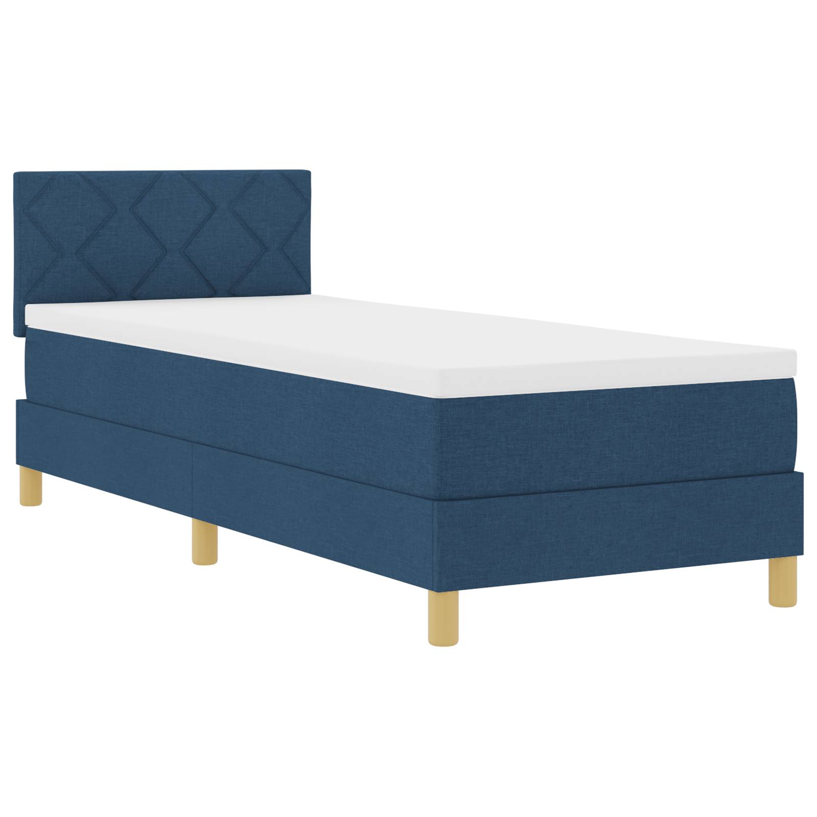 vidaXL Boxspringbett mit Matratze &amp; LED Blau 80x200 cm Stoff