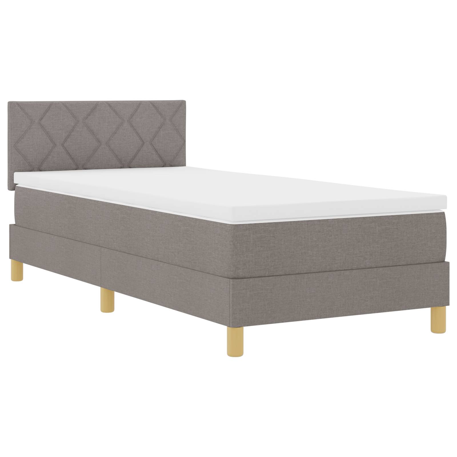 vidaXL Boxspringbett mit Matratze Taupe 100x200 cm Stoff