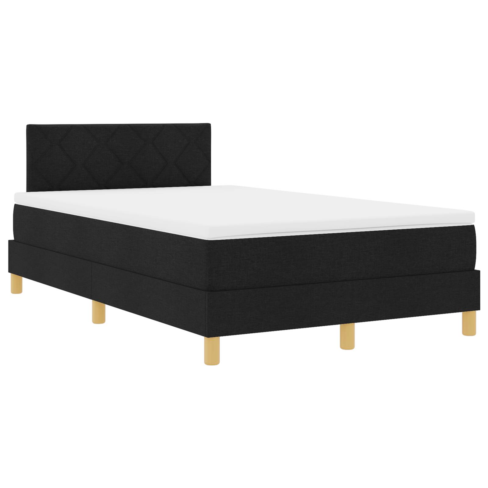 vidaXL Boxspringbett mit Matratze Schwarz 120x200 cm Stoff