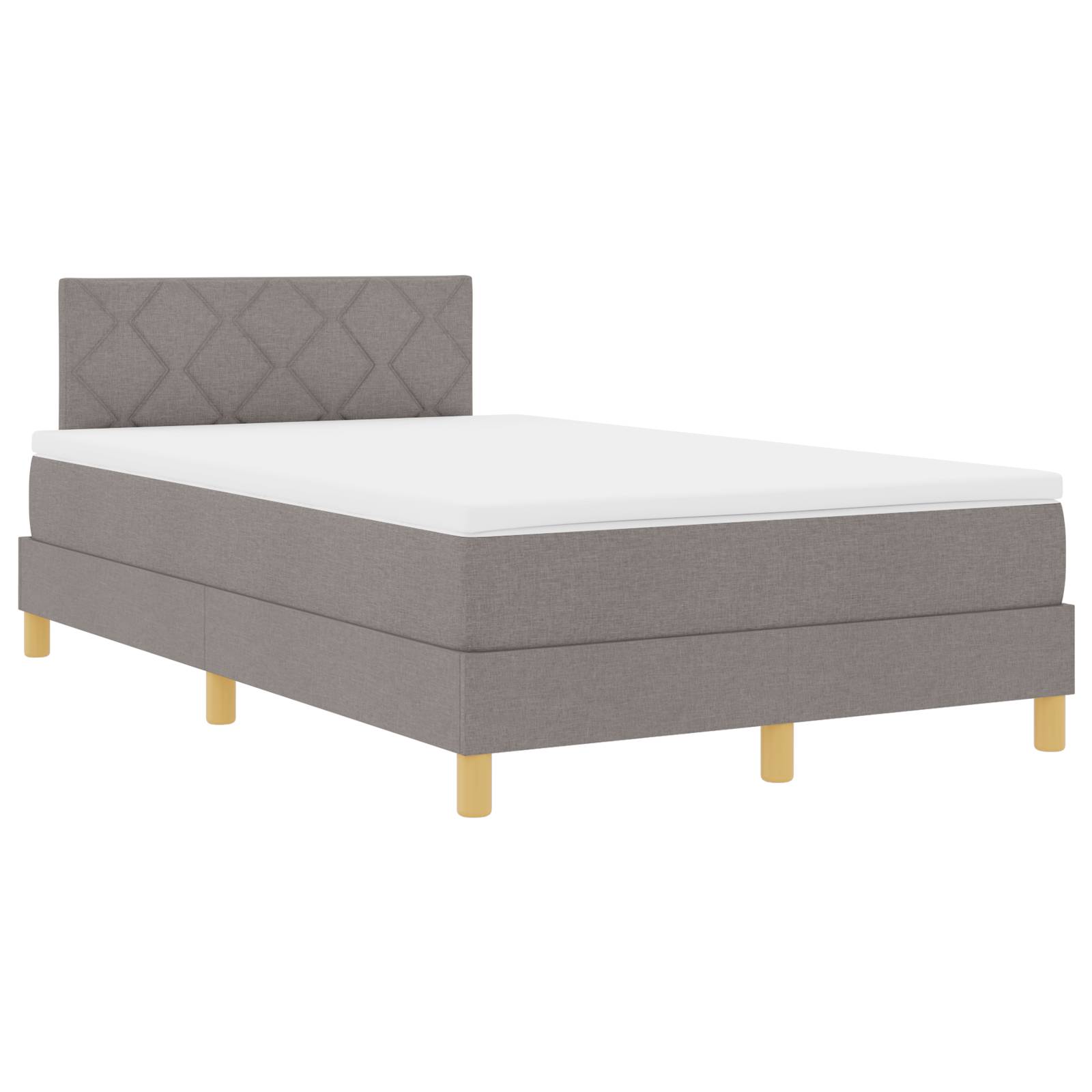 vidaXL Boxspringbett mit Matratze & LED Taupe 120x190 cm Stoff