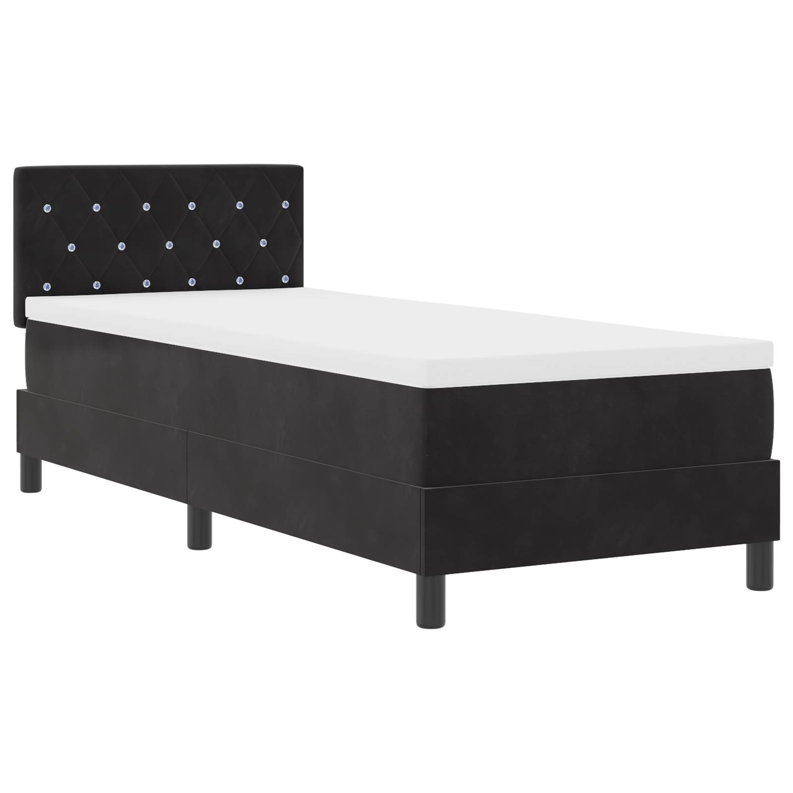 vidaXL Boxspringbett mit Matratze Schwarz 80x200 cm Samt